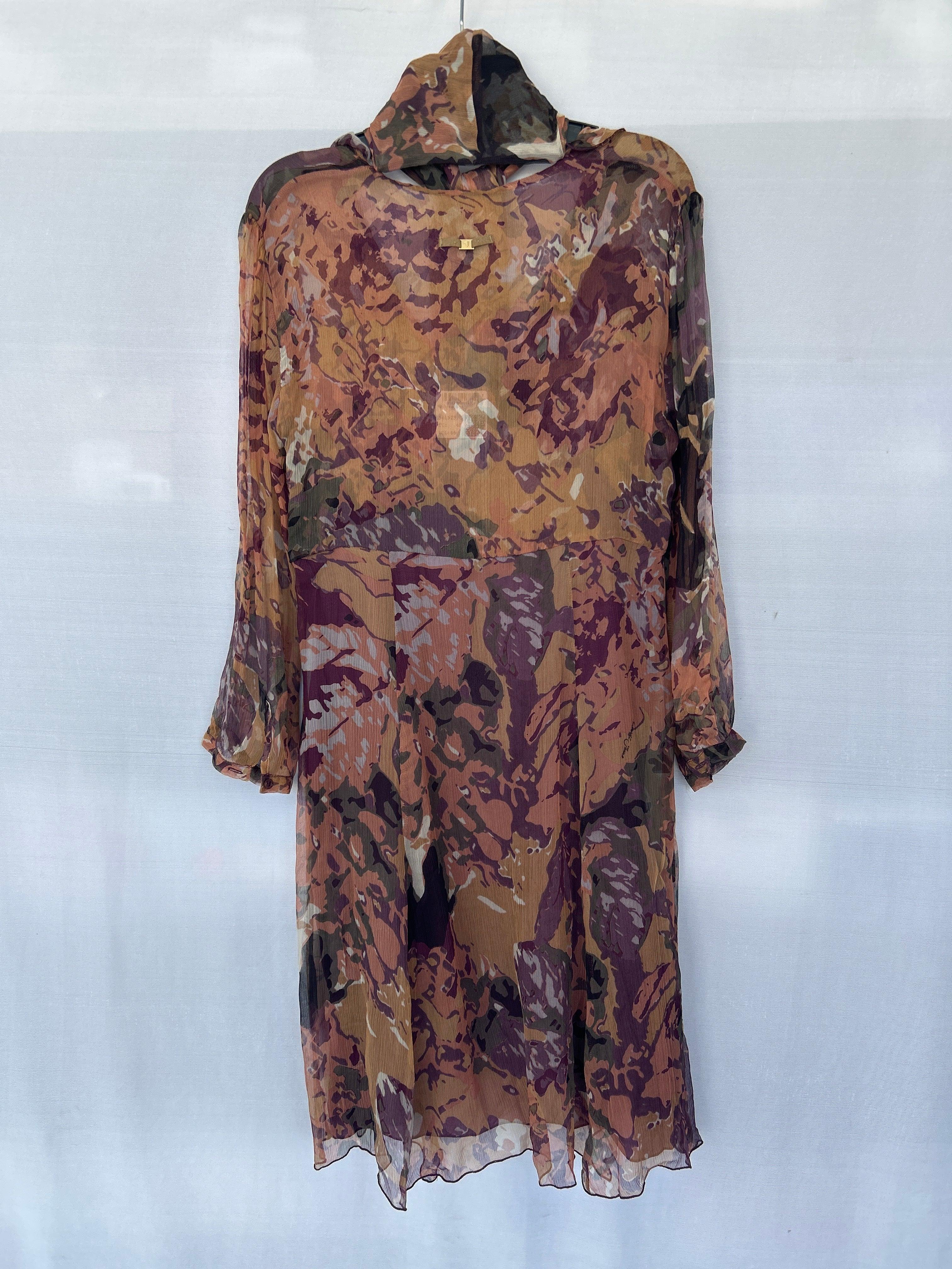 فستان تروساردي نسائي بأكمام طويلة من اللون البني Col-66 561523