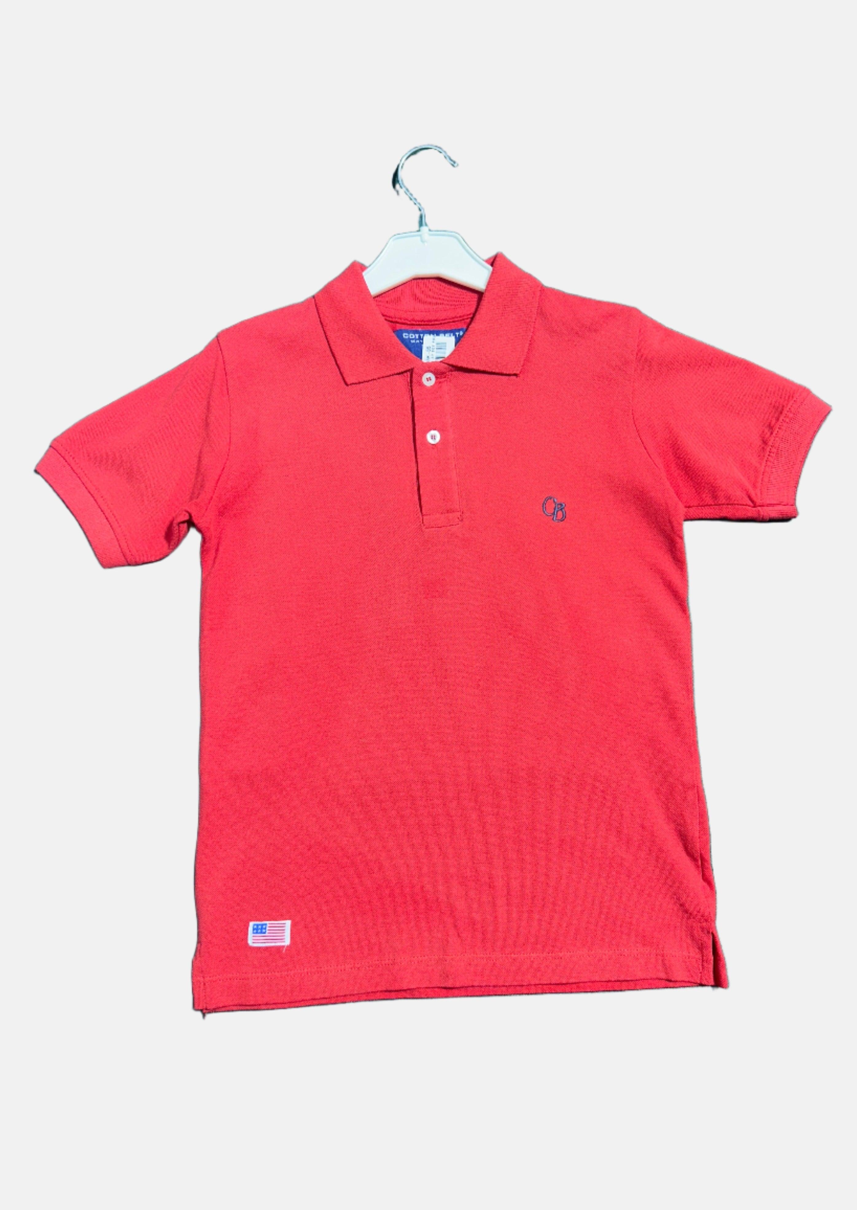 COTTON BELT RED-8Y BOY POLO T-SHIRT 800400 SMALL SIZES
