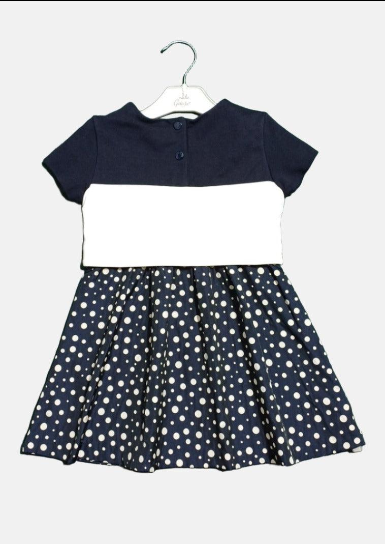 MONCLER NAVYWHT-4A GIRL DRESS ABITO