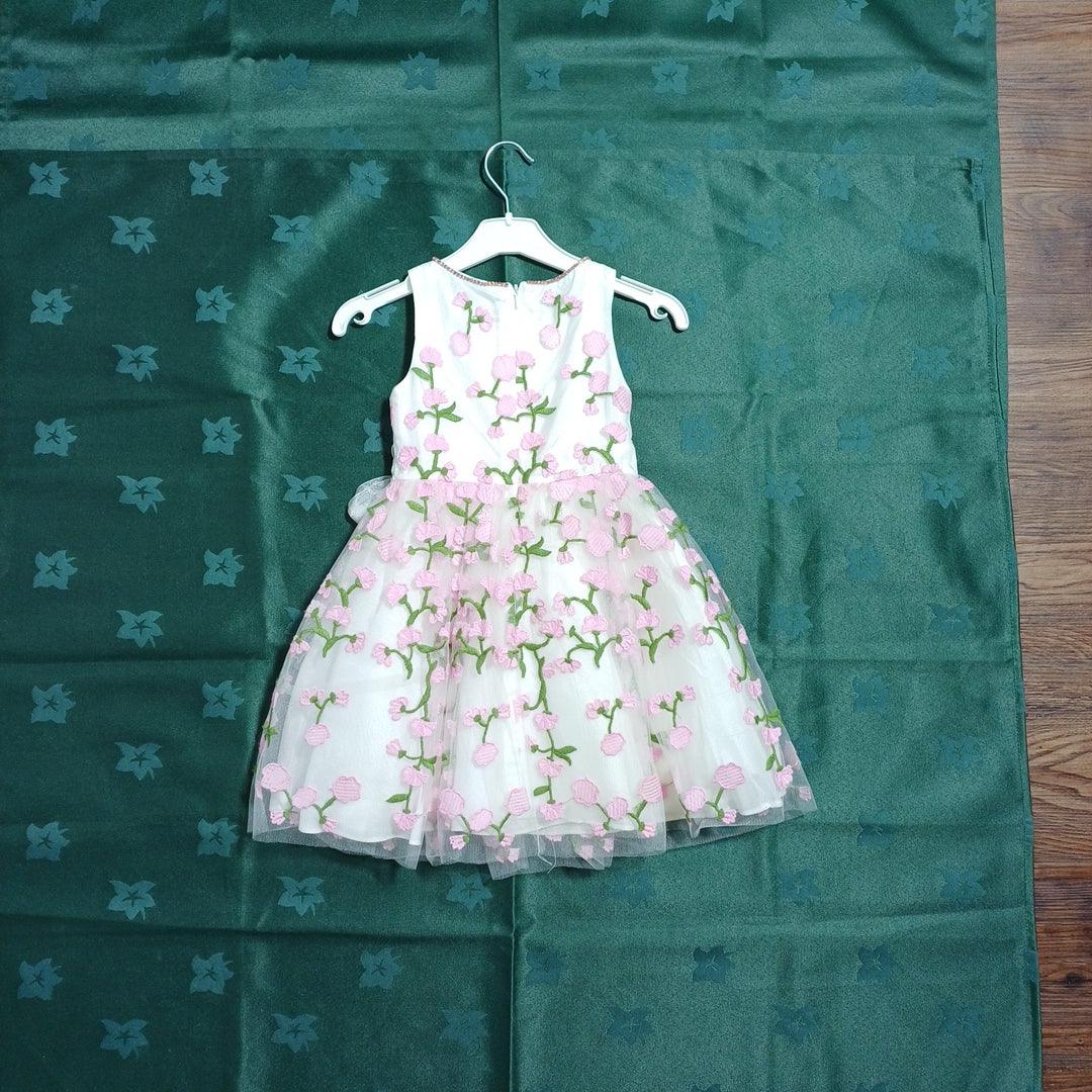 DAVID CHARLES WHTIEPINK-4Y DC0025 GIRLS DRESS