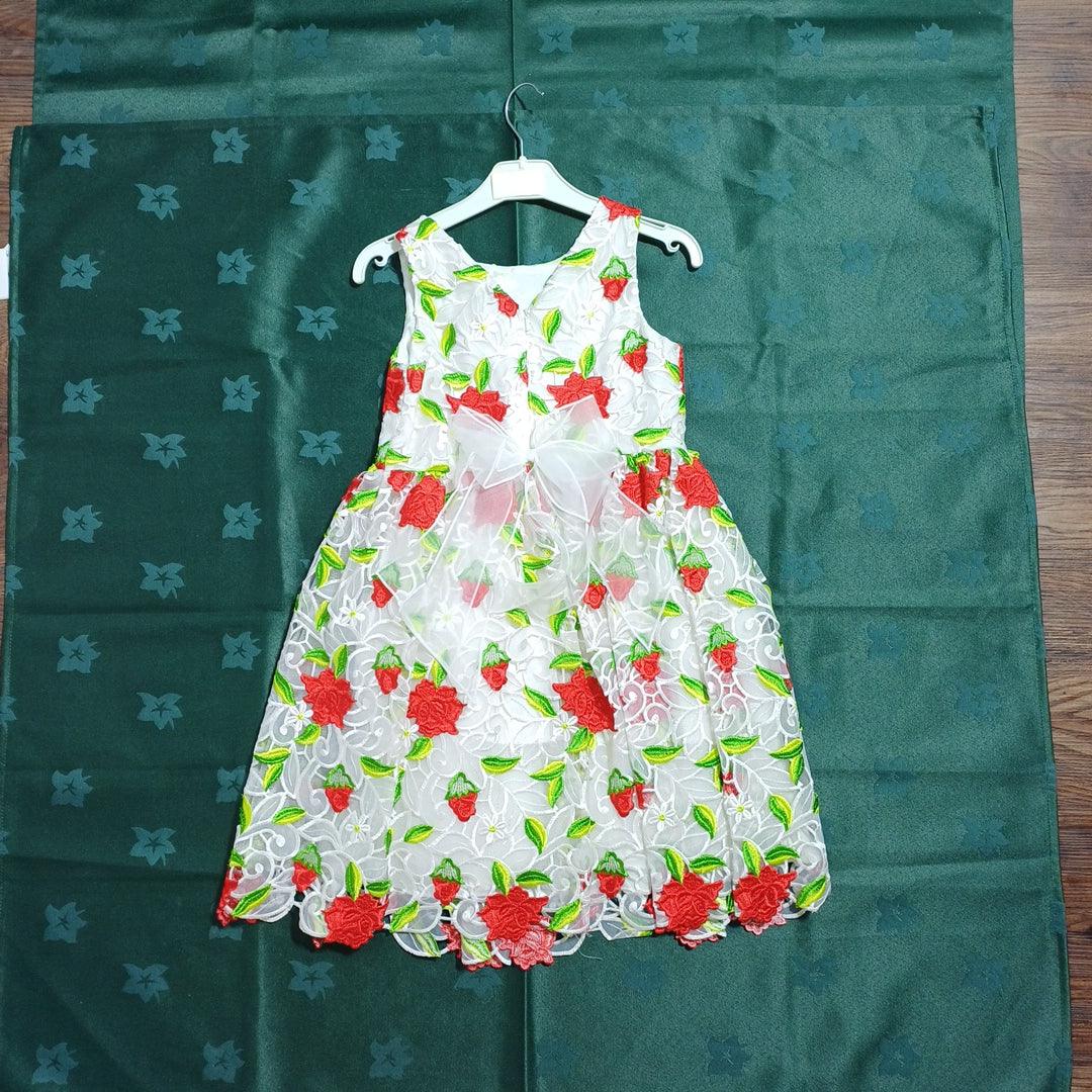 DAVID CHARLES WHITE-8Y GIRLS DRESS DC0047