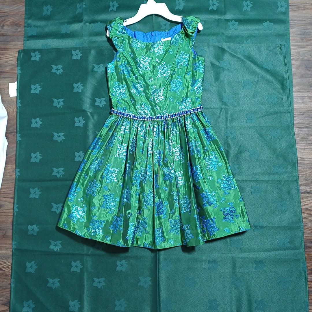 DAVID CHARLES GREEN-6Y GIRLS DRESS DC0010