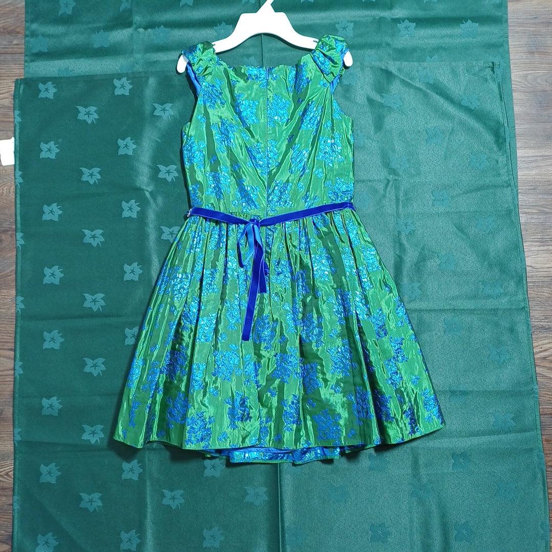 DAVID CHARLES GREEN-6Y GIRLS DRESS DC0010