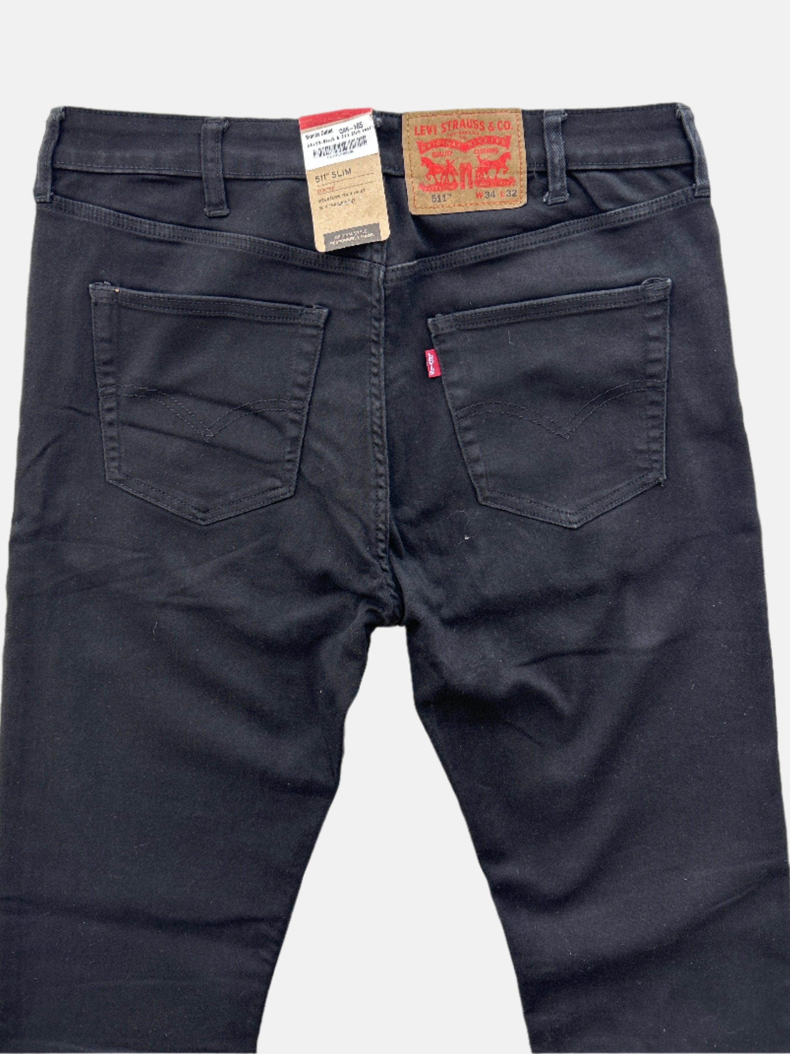 34x32-بنطلون جينز Levi's Stretch Slim 6 511 أسود