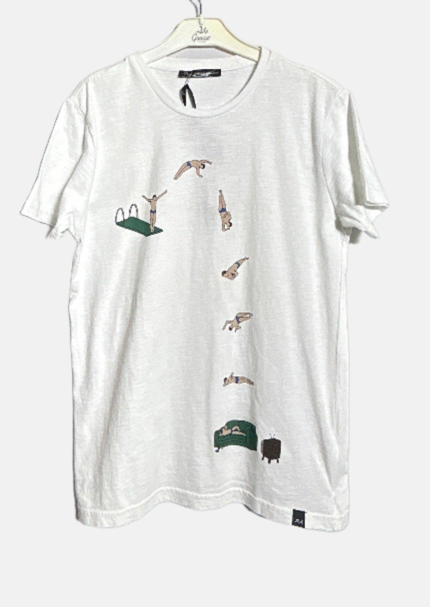 D.A DANIELE ASESSANDRINI BOYS RN T-SHIRT SS WHT-14A DA36M555