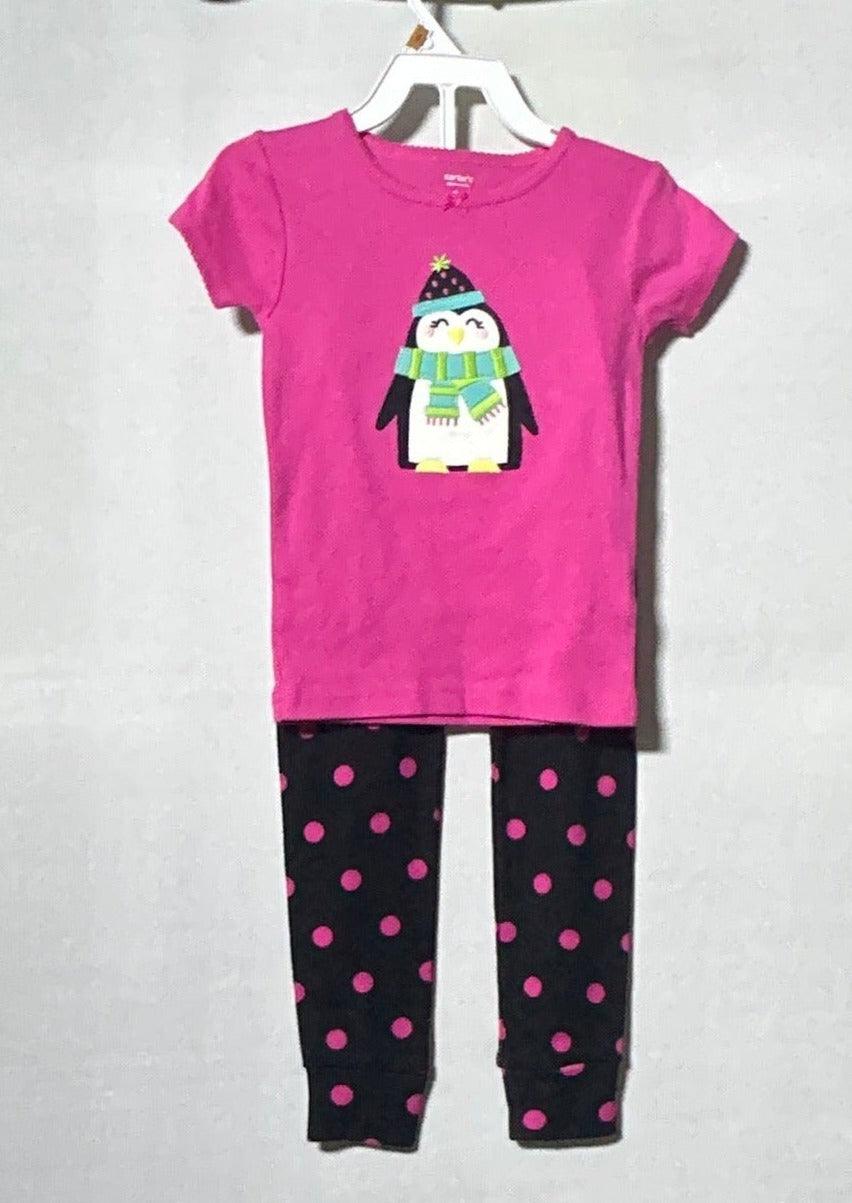 Carter's Sleepwear Girl T-Shirt+Pant Coral Black 2piece Set 351-174 331-186