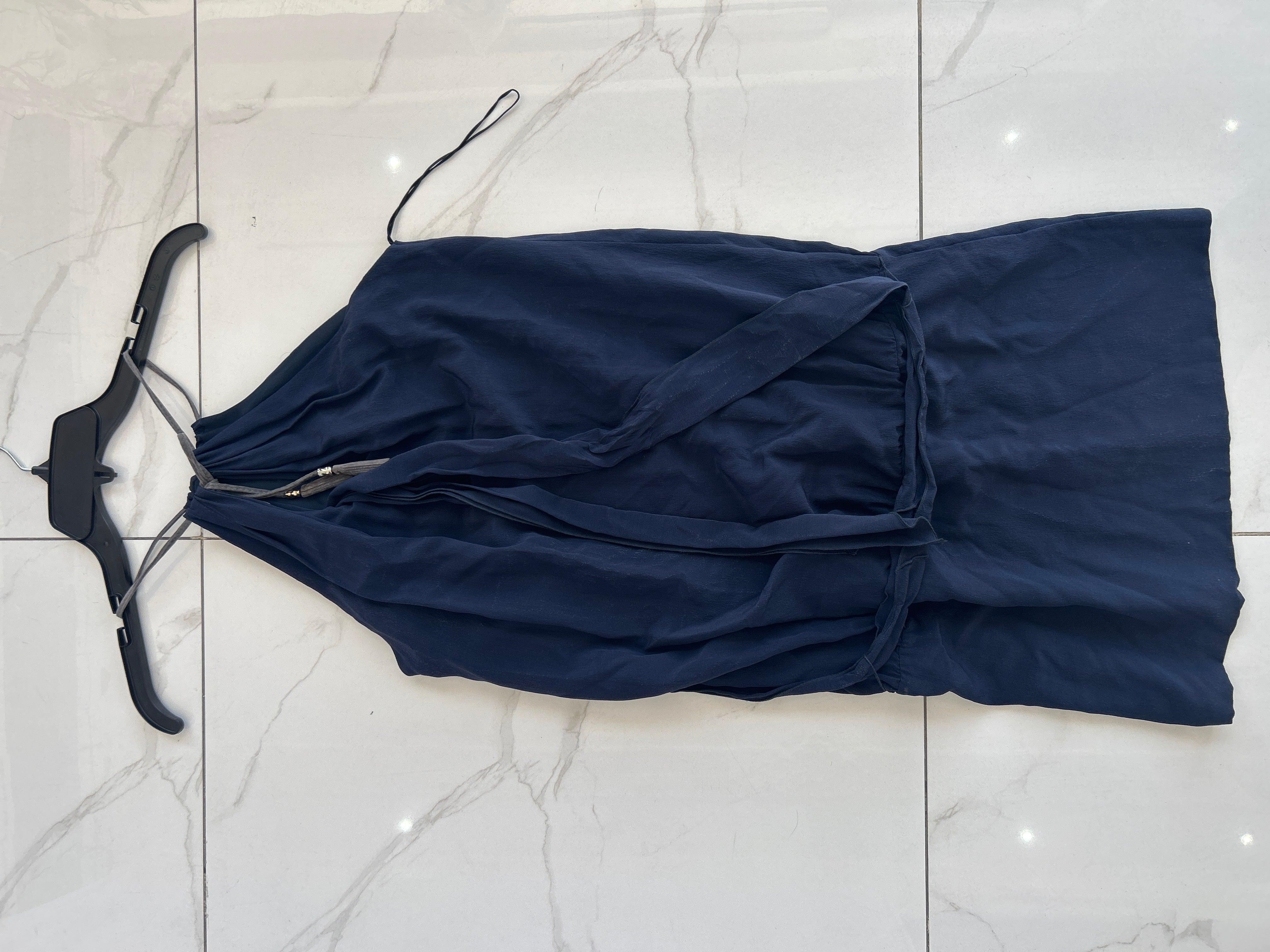 فستان نسائي بدون أكمام من Trussardi مقاس 42-Navy Col- 561017