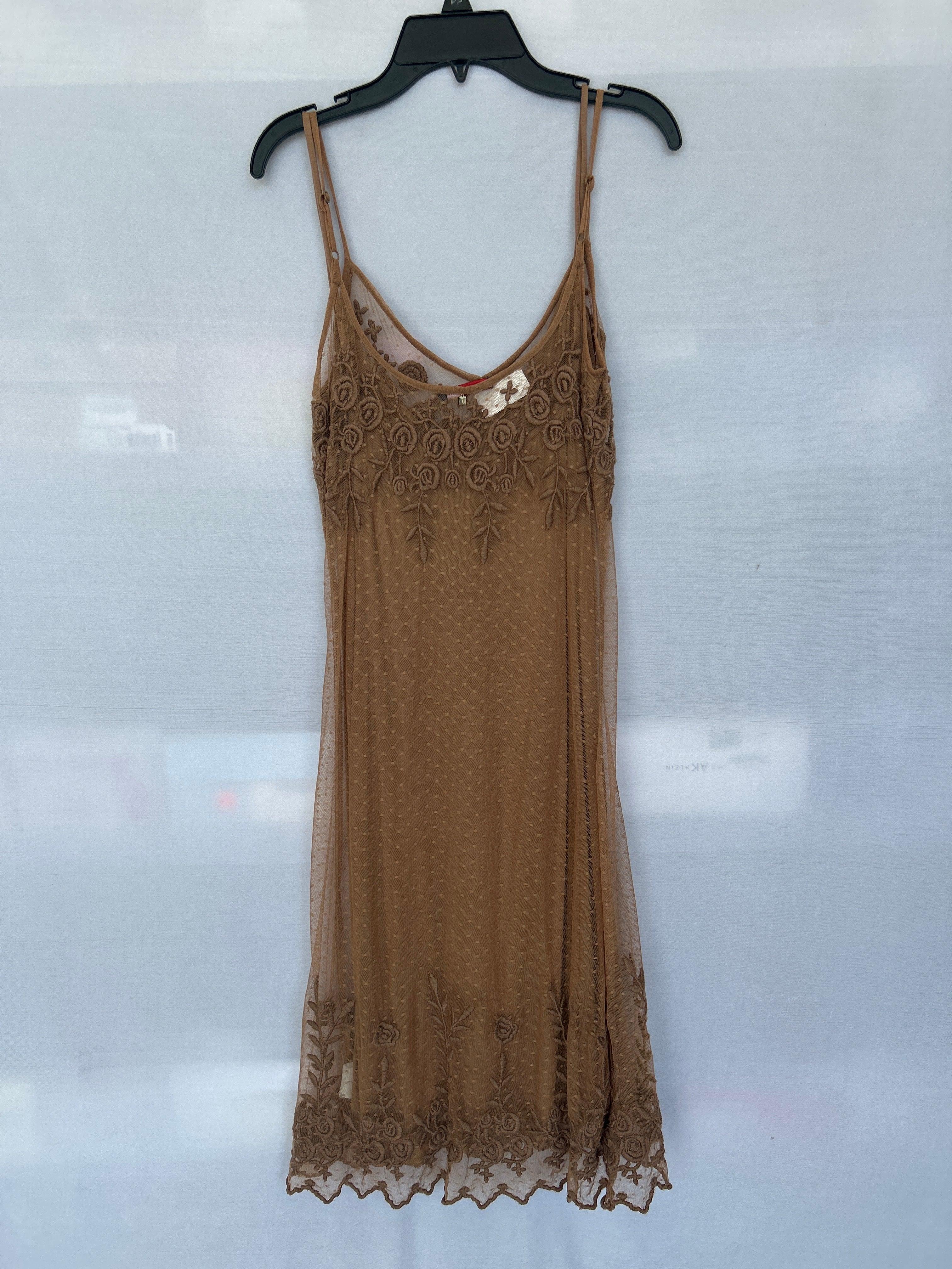 فستان تروساردي بدون أكمام للنساء، بني، Col-68 561602