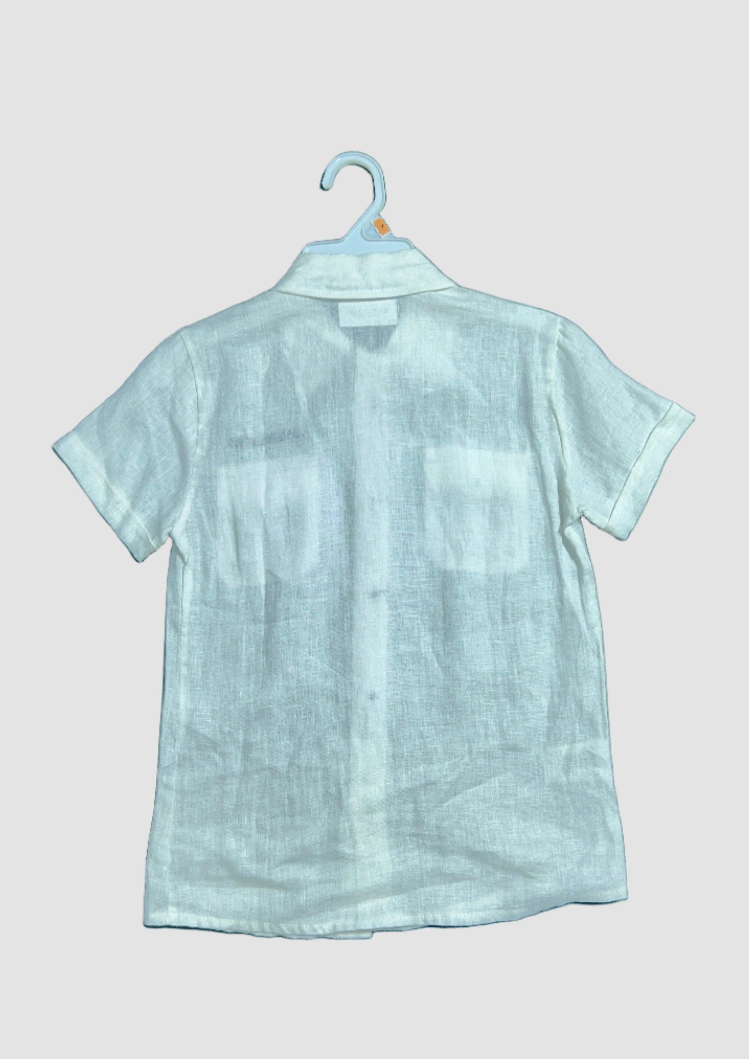 قميص K BOY89 WHT-7 للأولاد SS 60463B بأكمام قصيرة