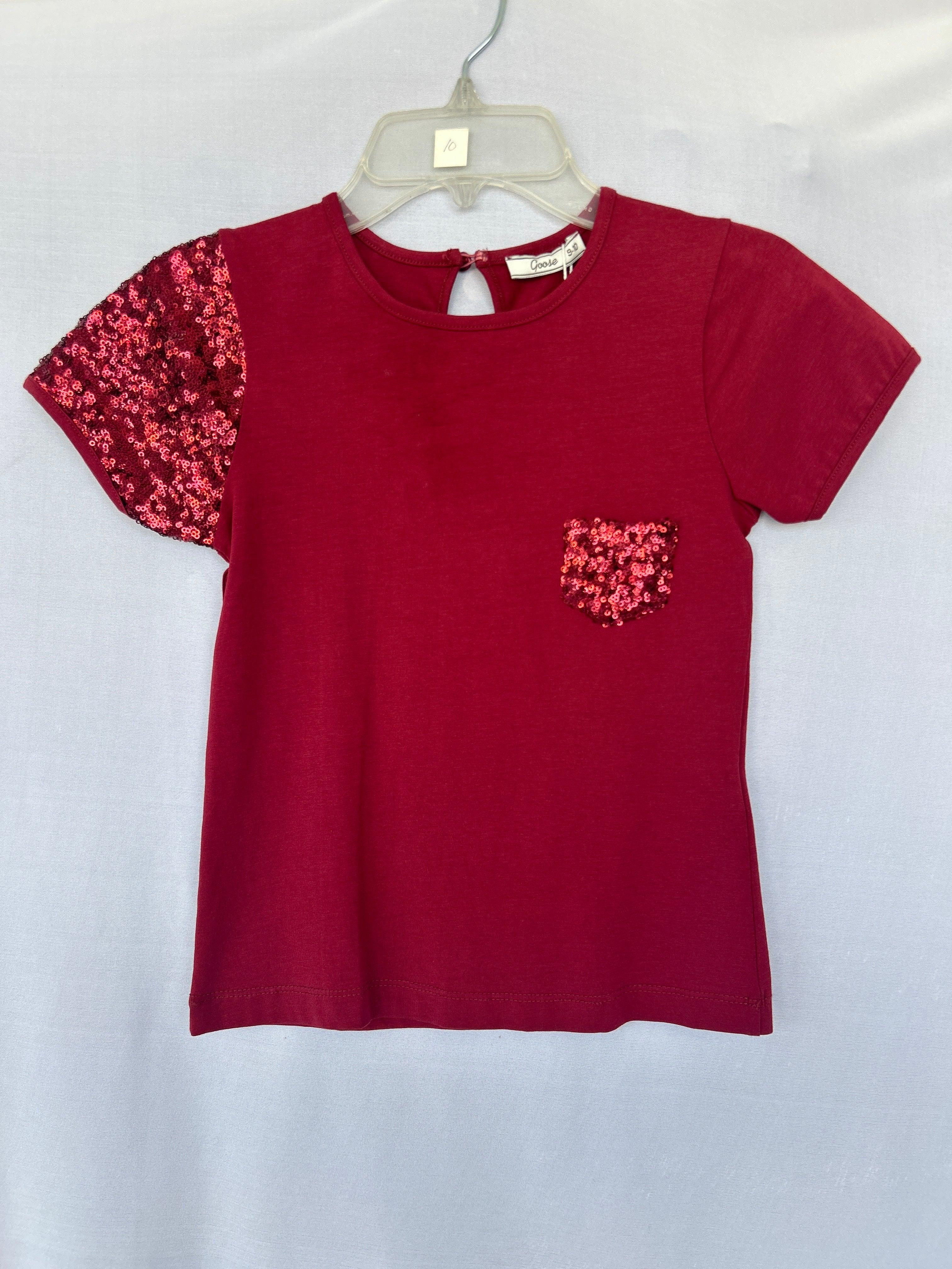 بلوزة قصيرة للبنات من GOOSE MAROON-9-10Y G16K52517