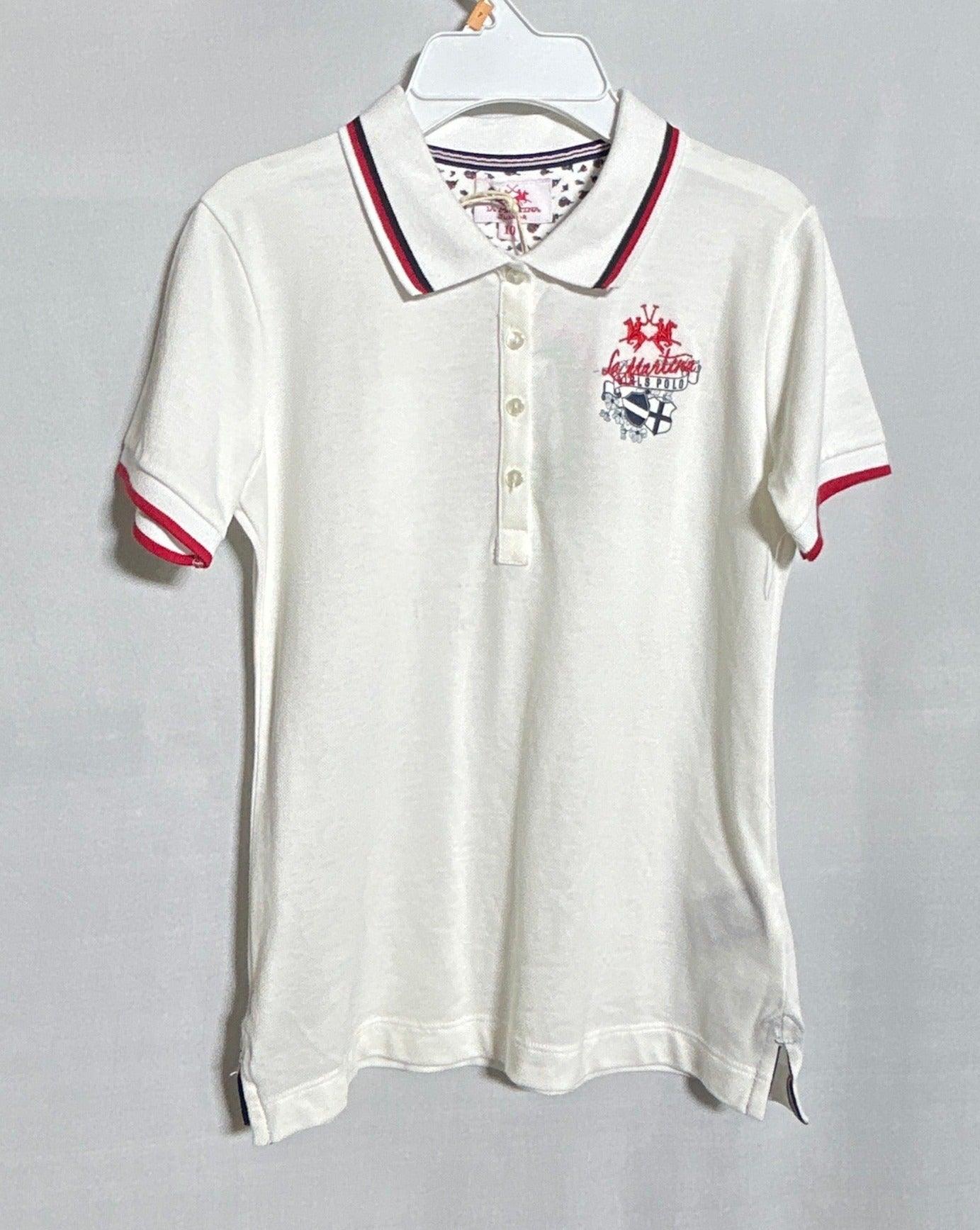 تي شيرت بولو للبنات من لا مارتينا A4805 WHT-10