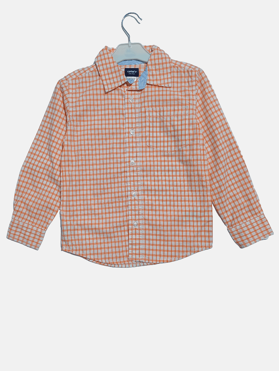 CARTER'S ORNGWHT-5Y BOYS SHIRT
