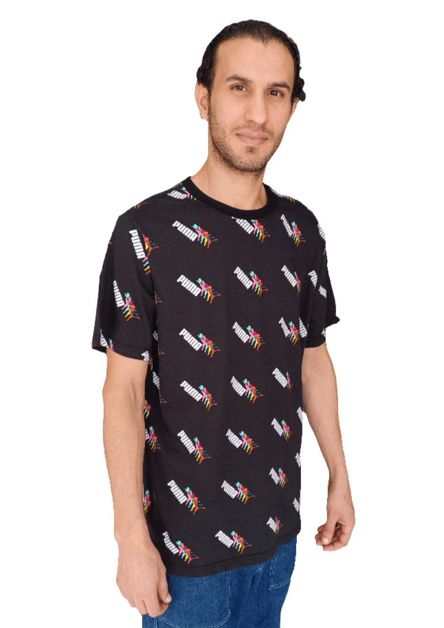 تي شيرت بوما أسود برقبة دائرية