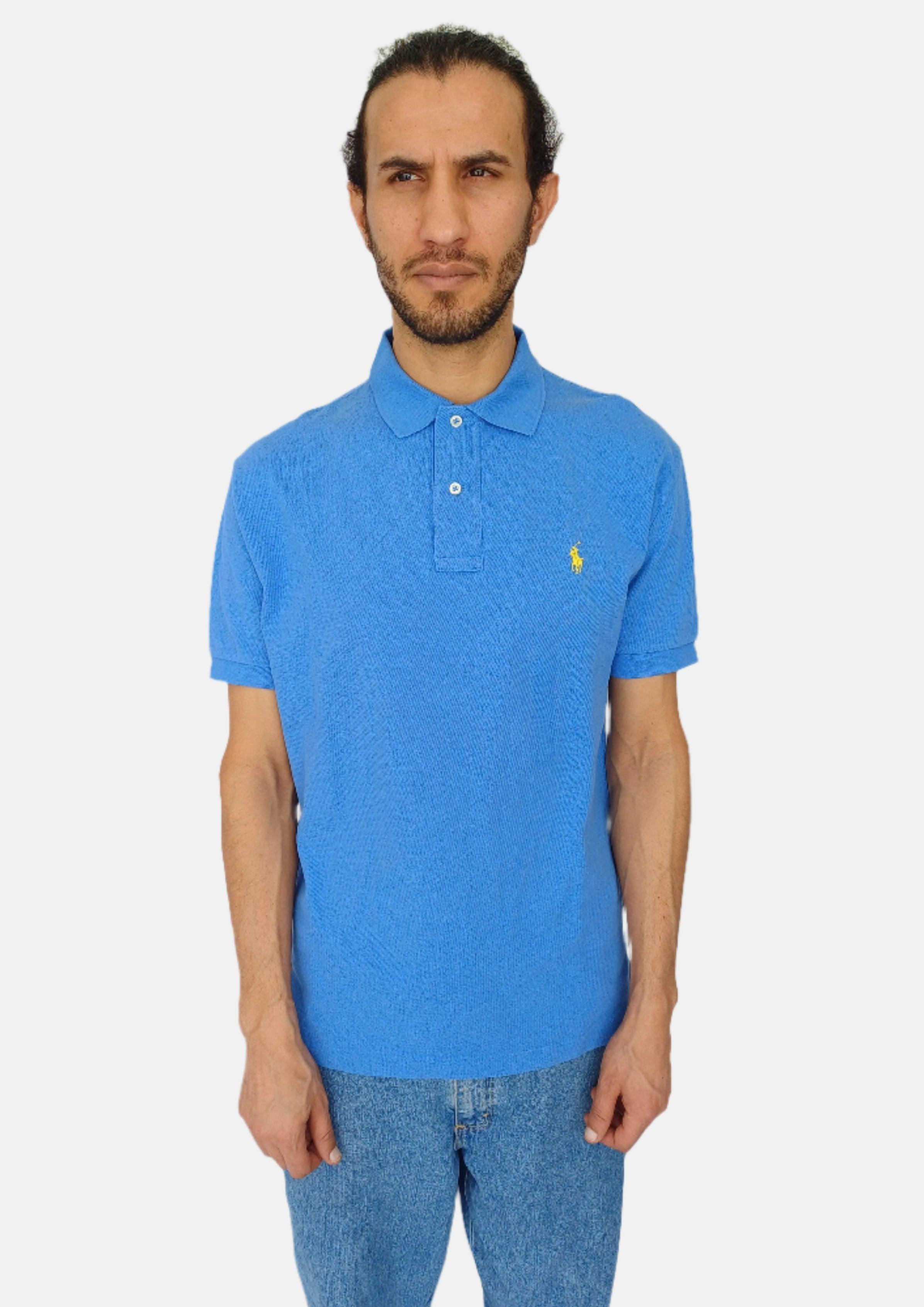 تي شيرت بولو كلاسيكي للرجال من رالف لورين باللون الأزرق 710557751008