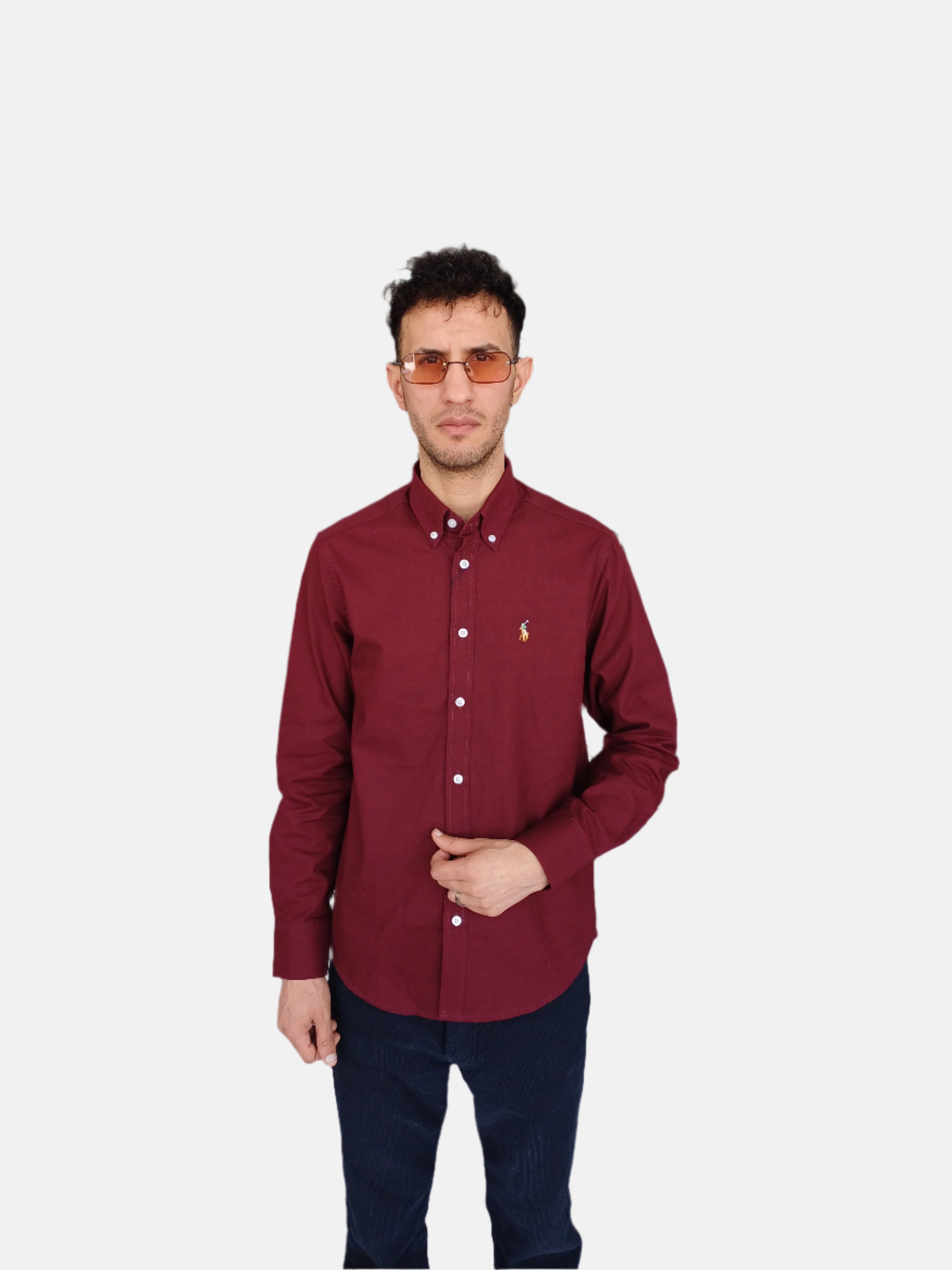 Ralph Lauren Men Slim Fit Shirt Maroon 41381