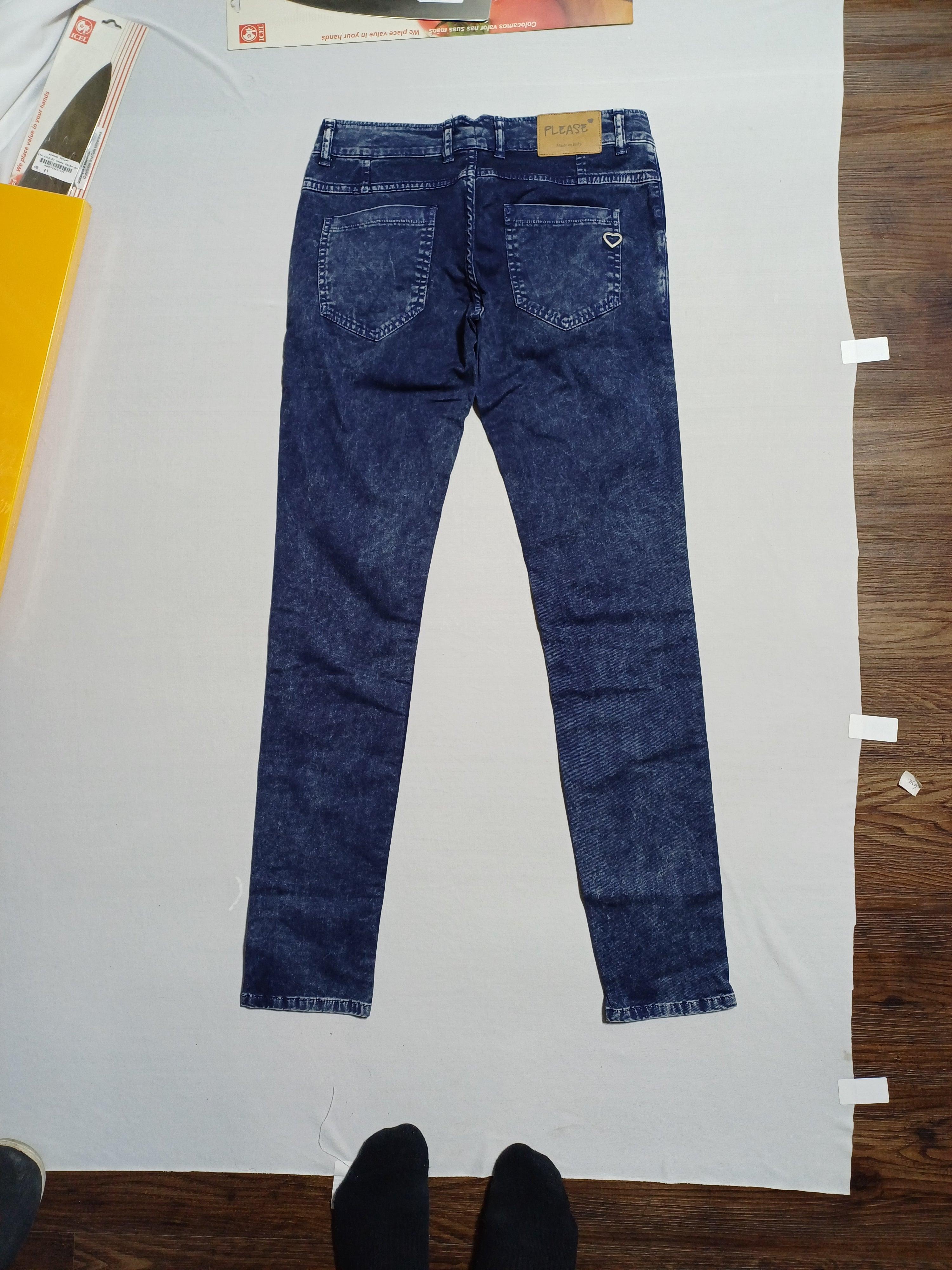 من فضلك بنطلون جينز للبنات مقاس XL باللون الأزرق 01658