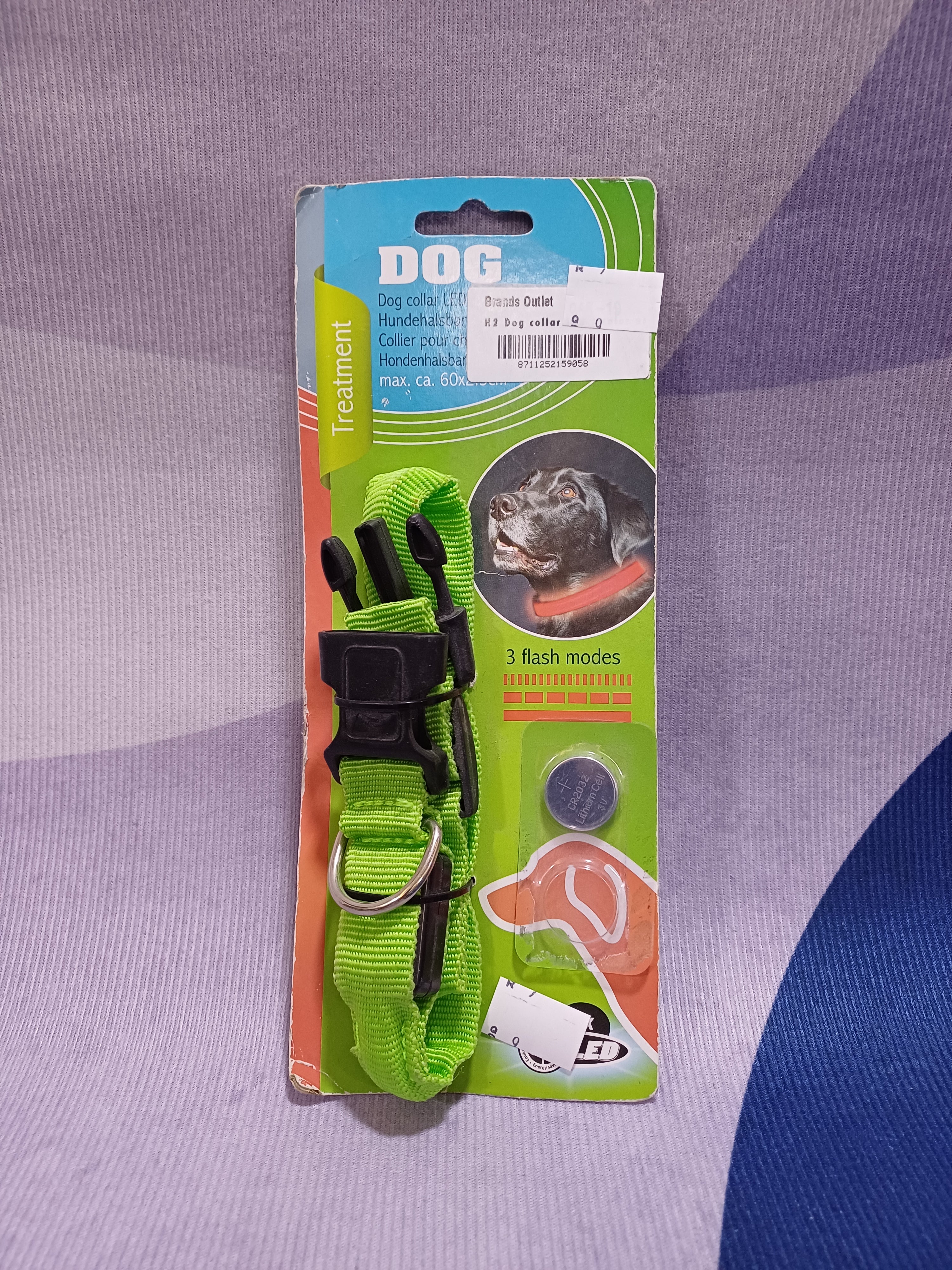 طوق كلب H2 LED 3 ألوان من مادة البولي إيثيلين