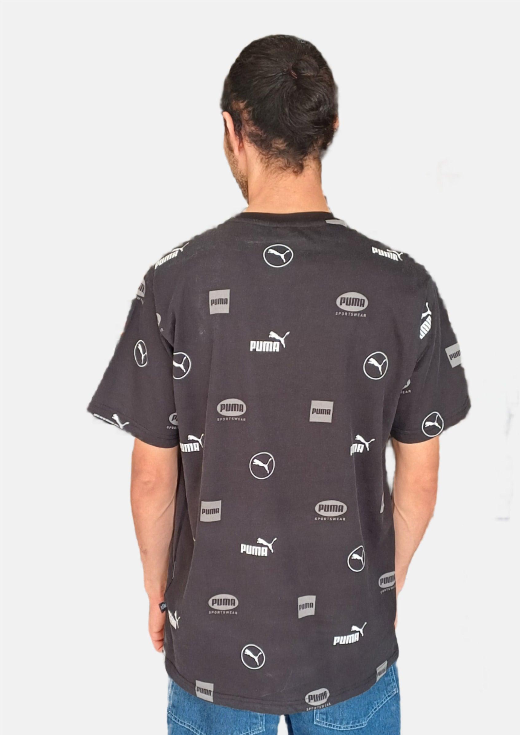 تي شيرت بوما أسود برقبة دائرية