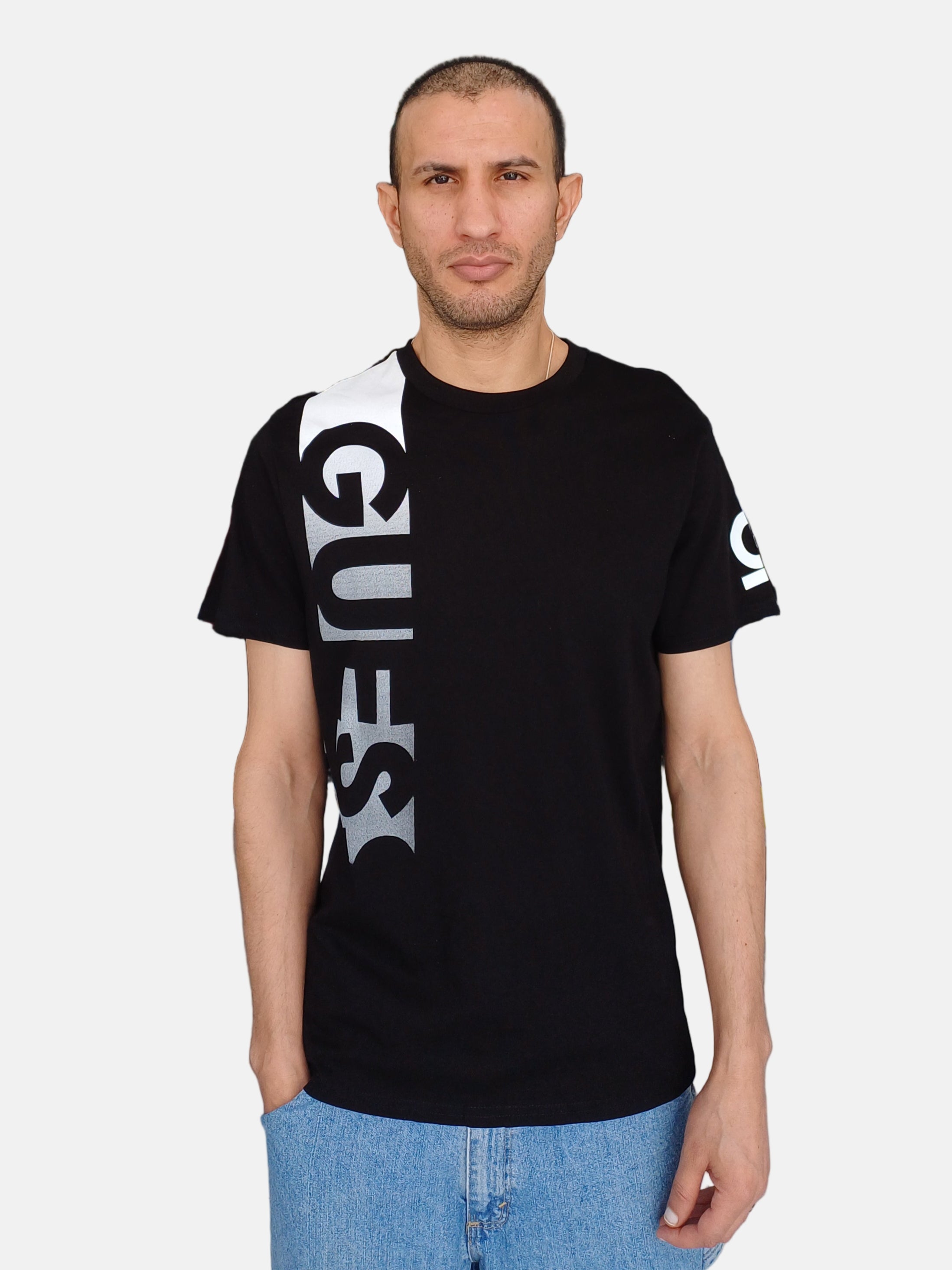 Guess Round Neck T-shirt Black White T4BI25