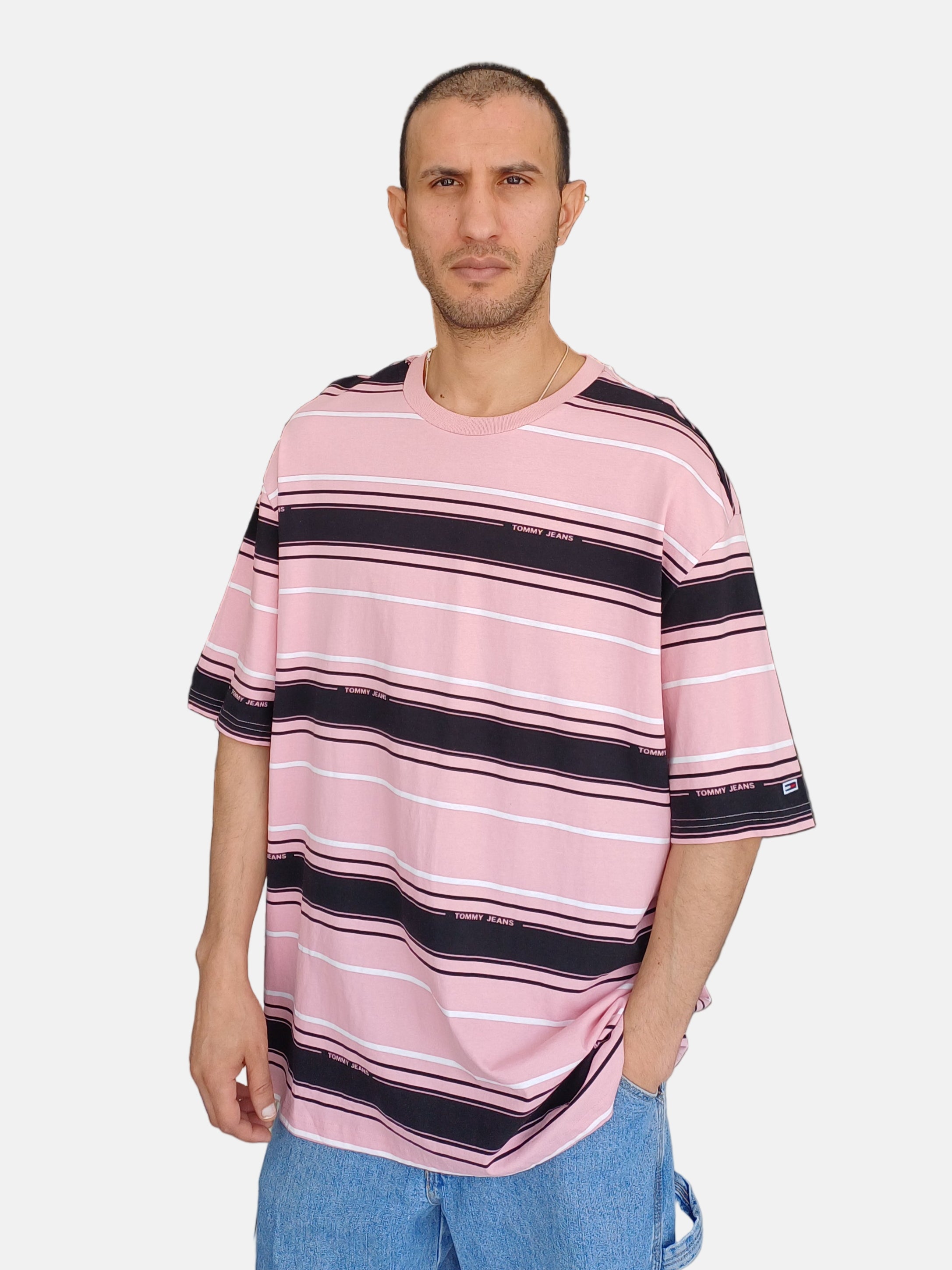 Tommy Jeans T-Shirt Round Neck Pink Black DM2003