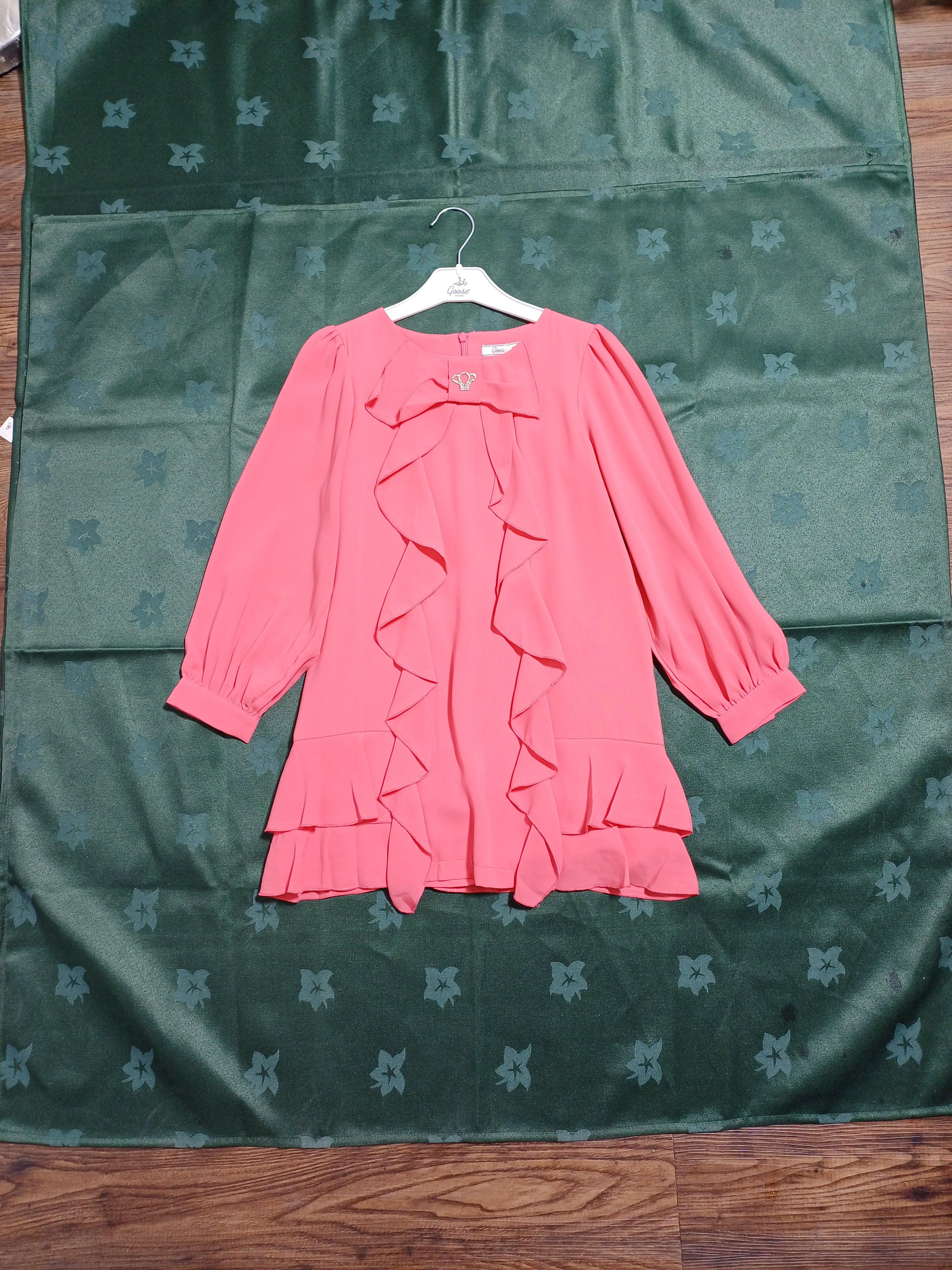 Pink G16K60510 Goose Girls long Sleeve Dress