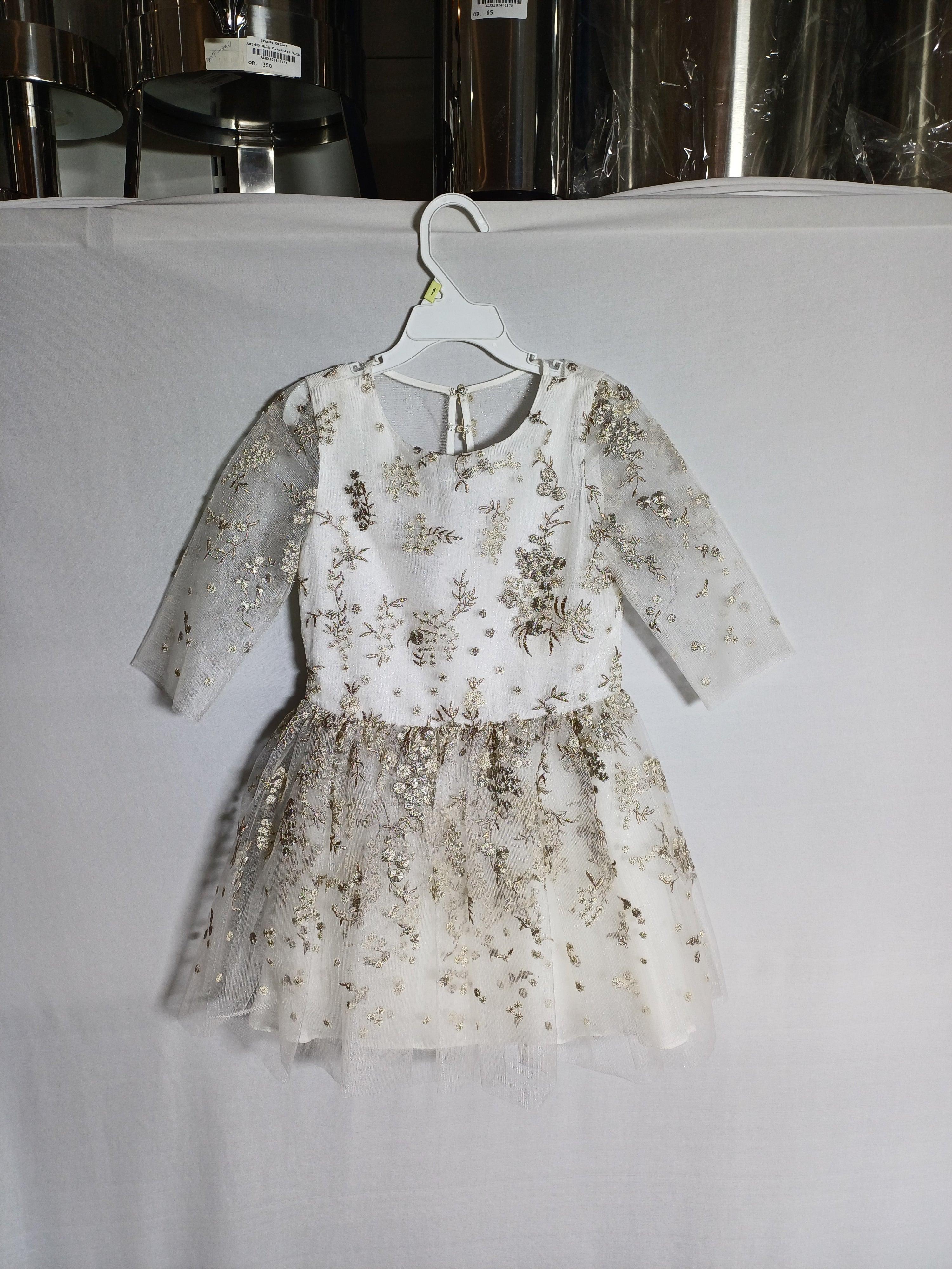 DAVID CHARLES WHITE-7Y GIRLS DRESS DC0040