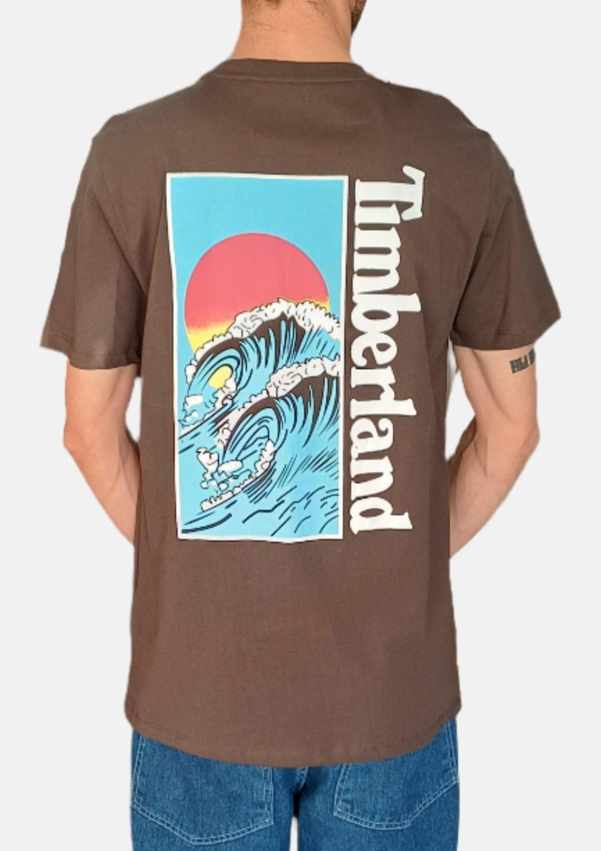 TIMBERLAND DARK BROWN MOUNTAIN PIC PRINT RN T-SHIRT SS