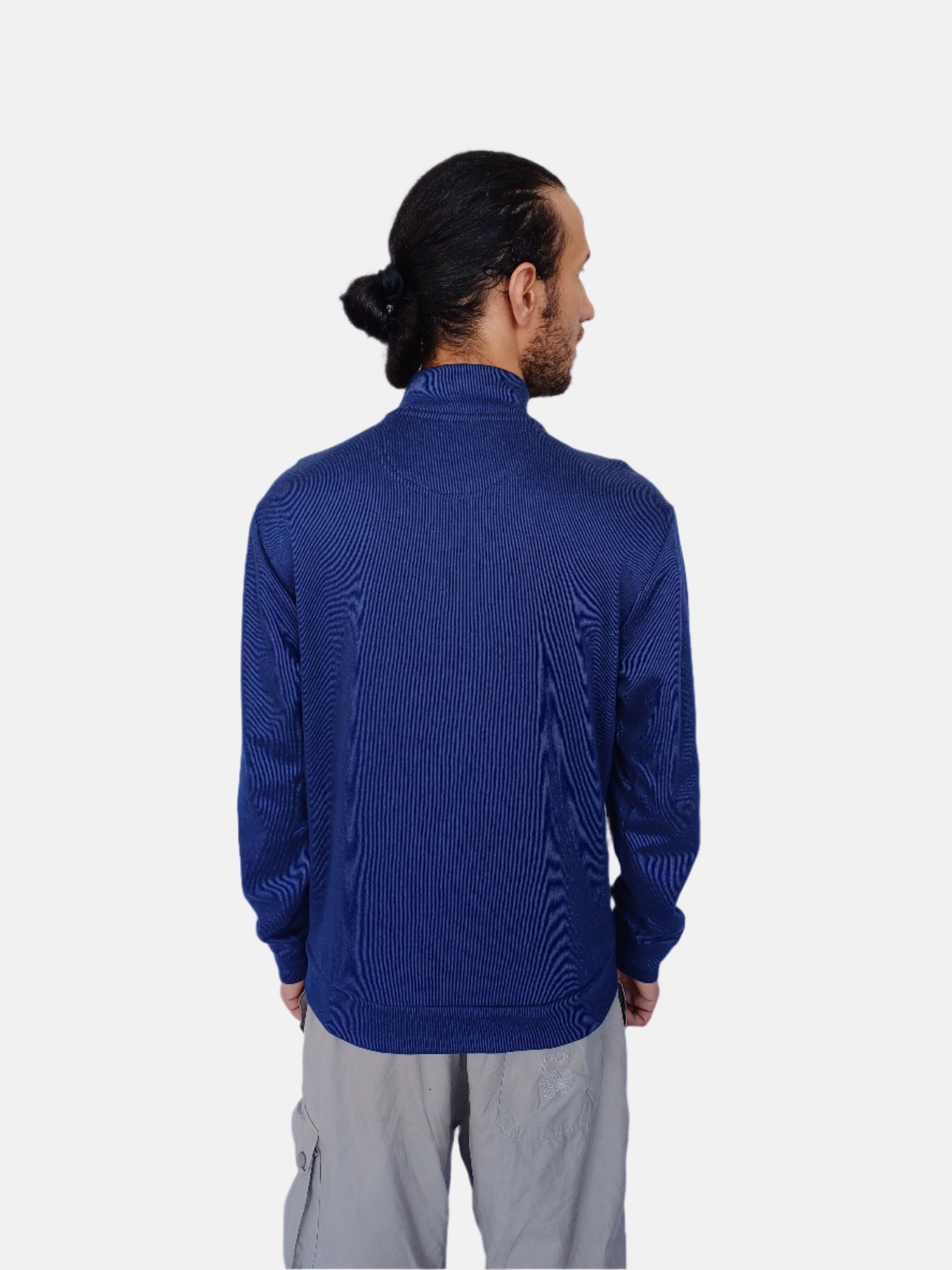 Navy Blue U.S.Polo Assn. Mens Quarter Zip Funnel Neck Sweatshirt