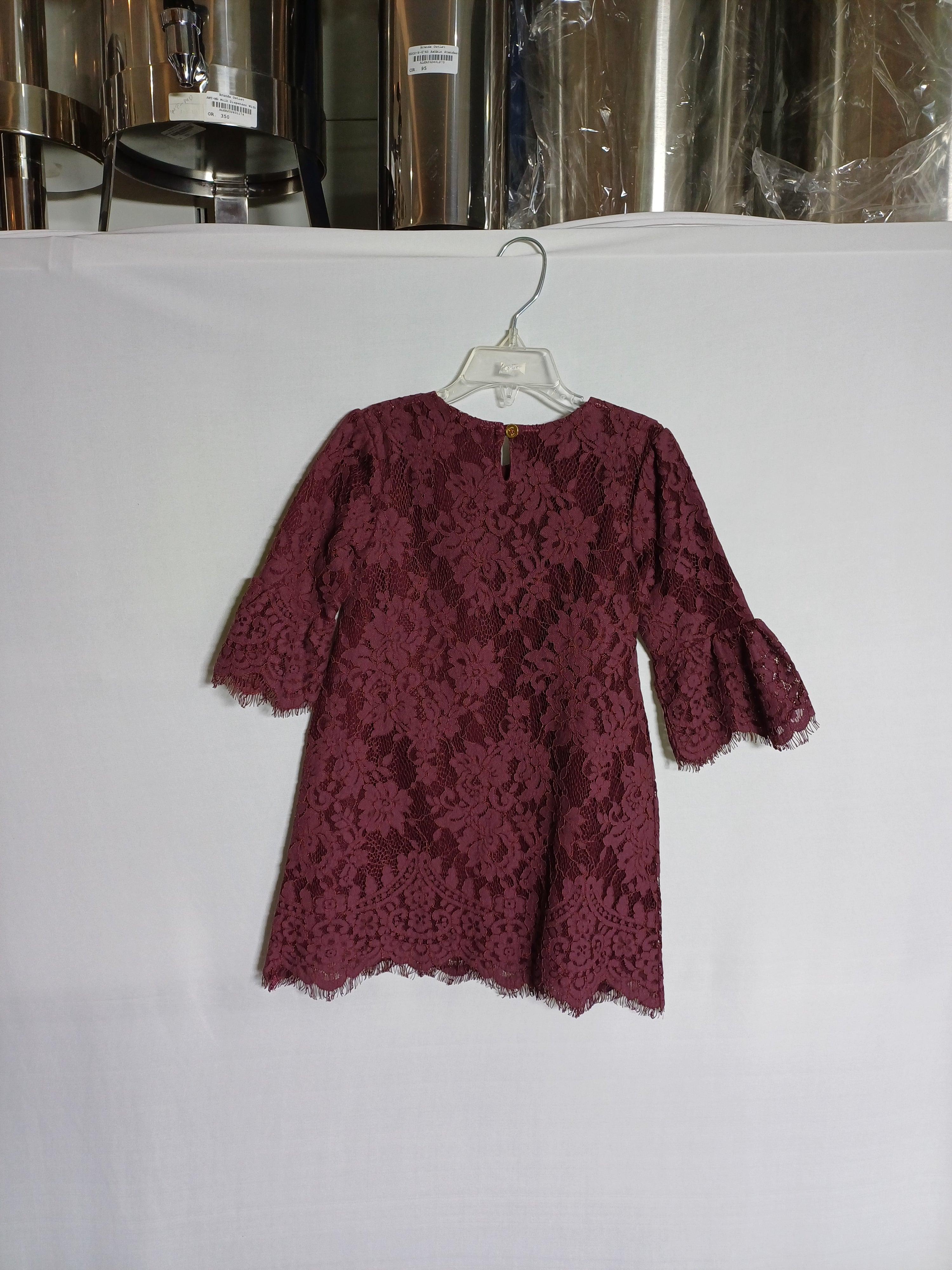 ANGEL'S FACE MAROON-4-5Y GIRL DRESS AF0081