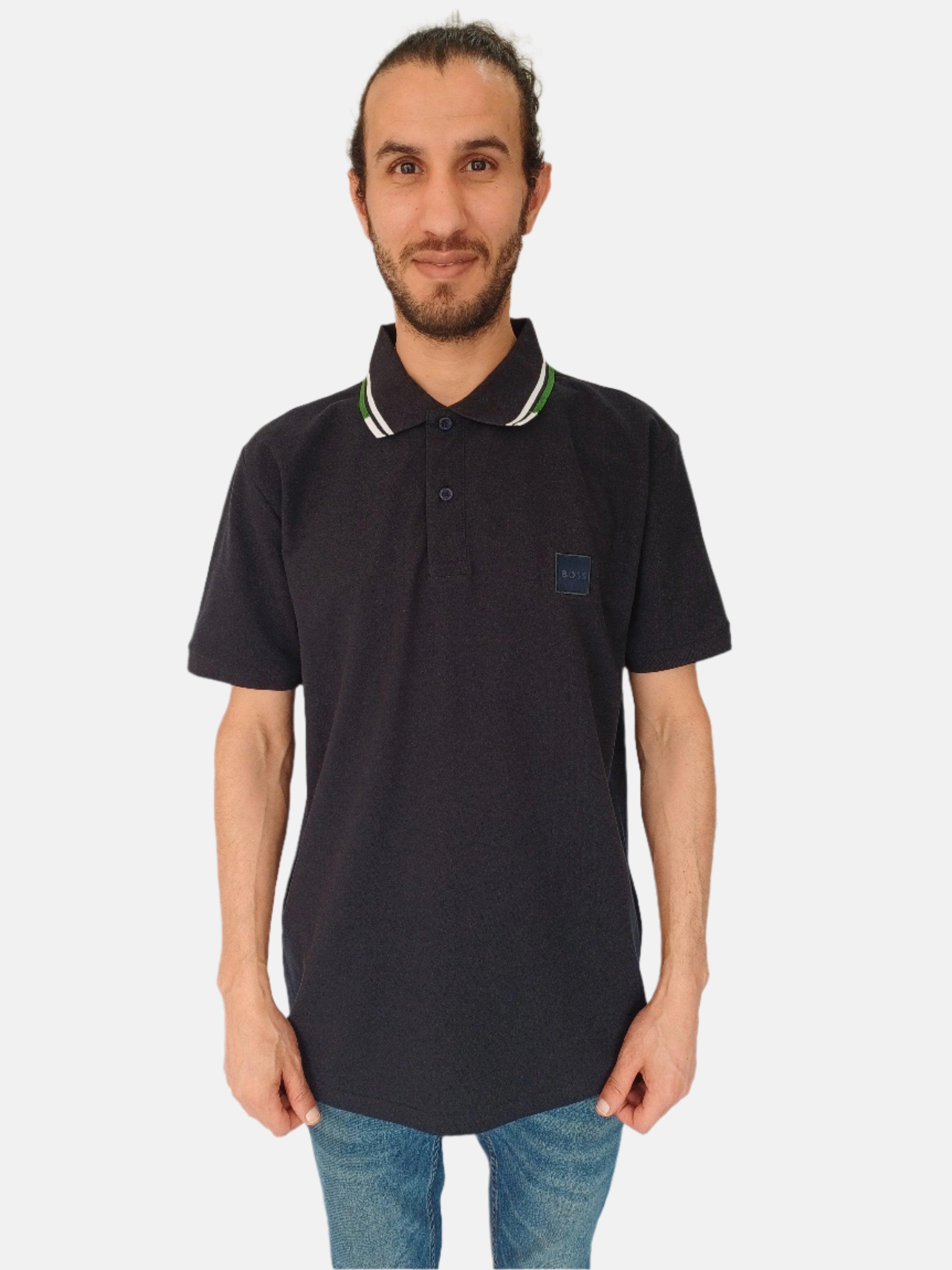 XL-Navy Green,white Stripe Boss Polo T-shirt 432-50249000