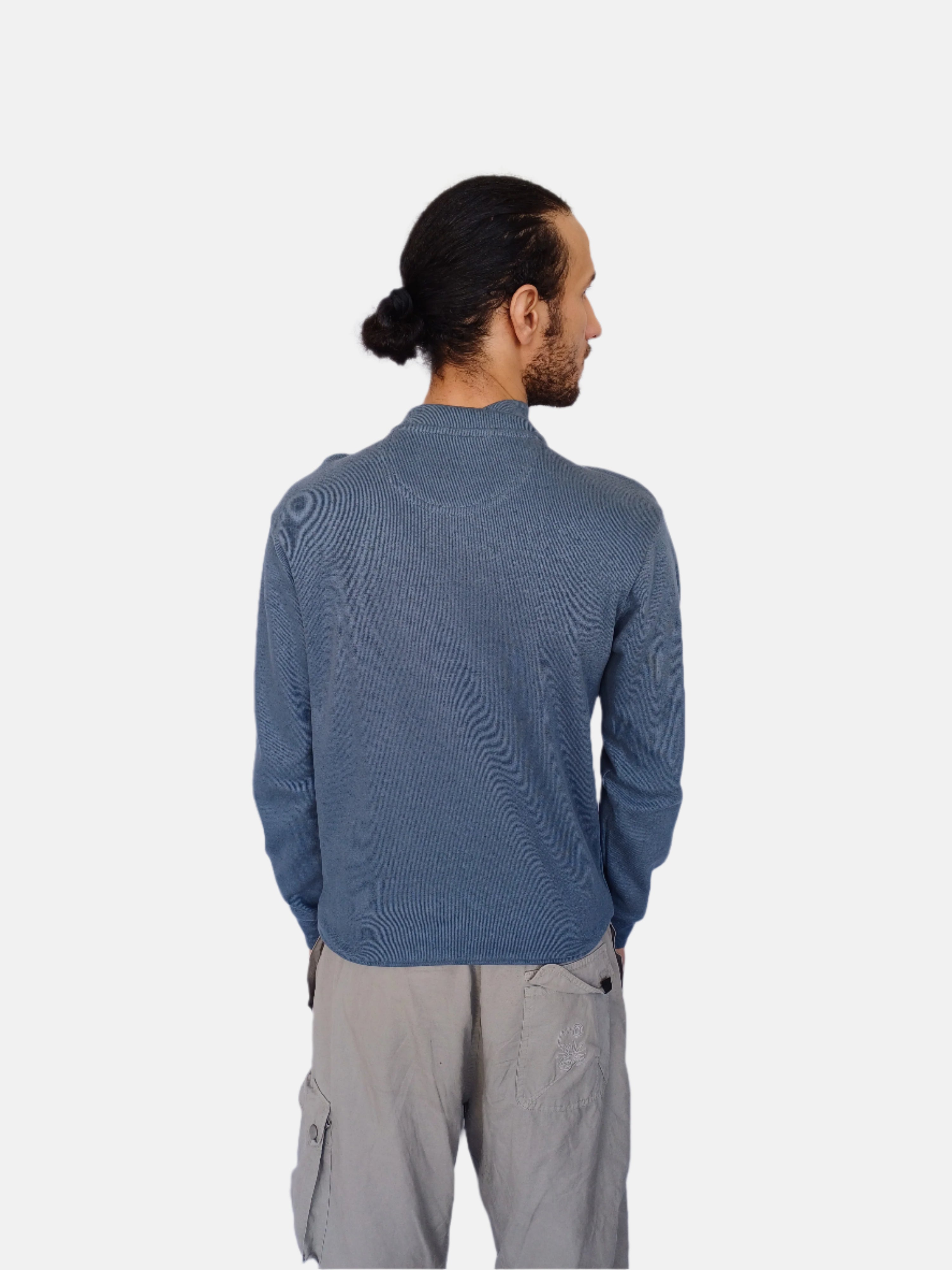 Blue U.S.Polo Assn. Mens Quarter Zip Funnel Neck Sweatshirt