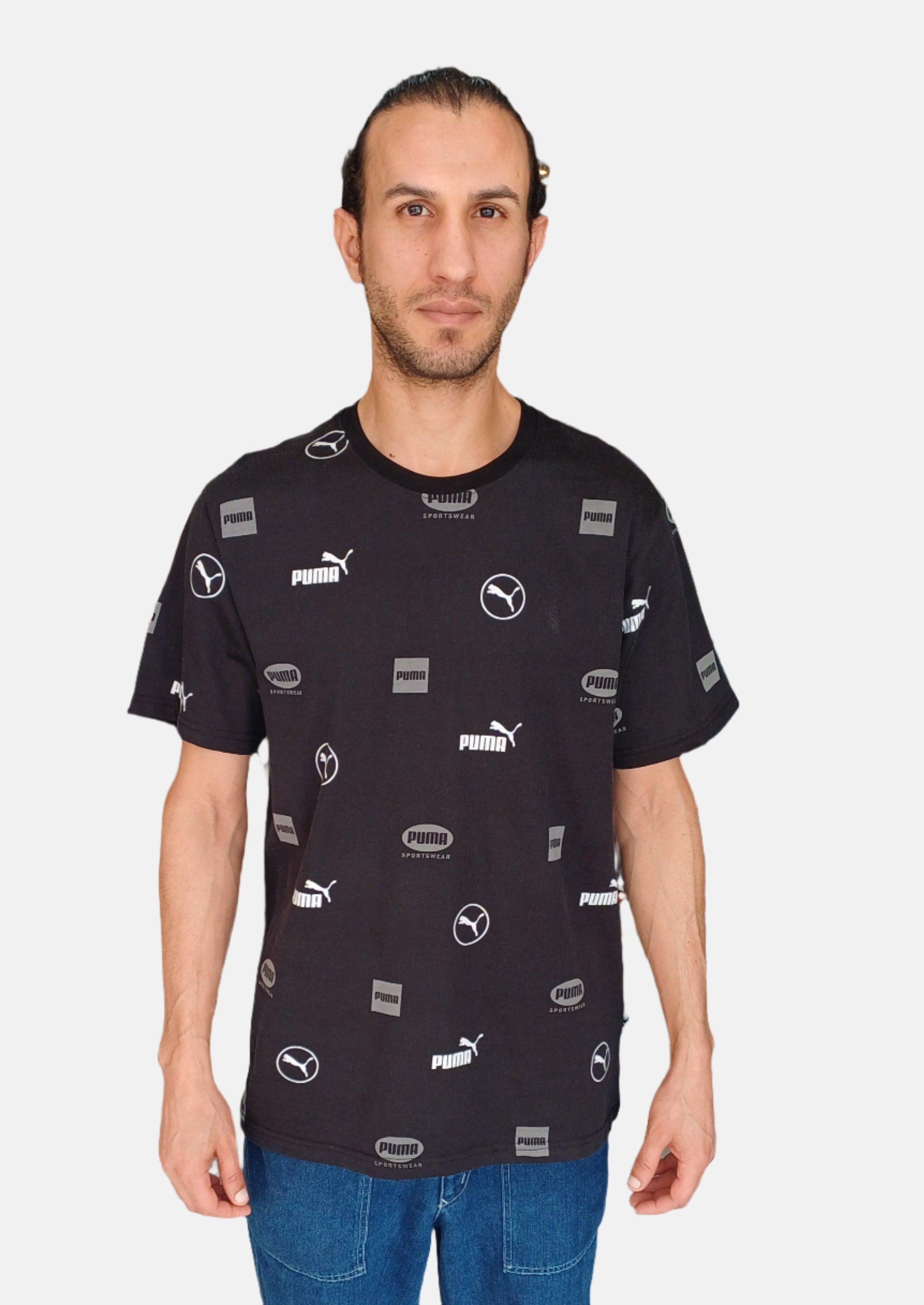 تي شيرت بوما أسود برقبة دائرية