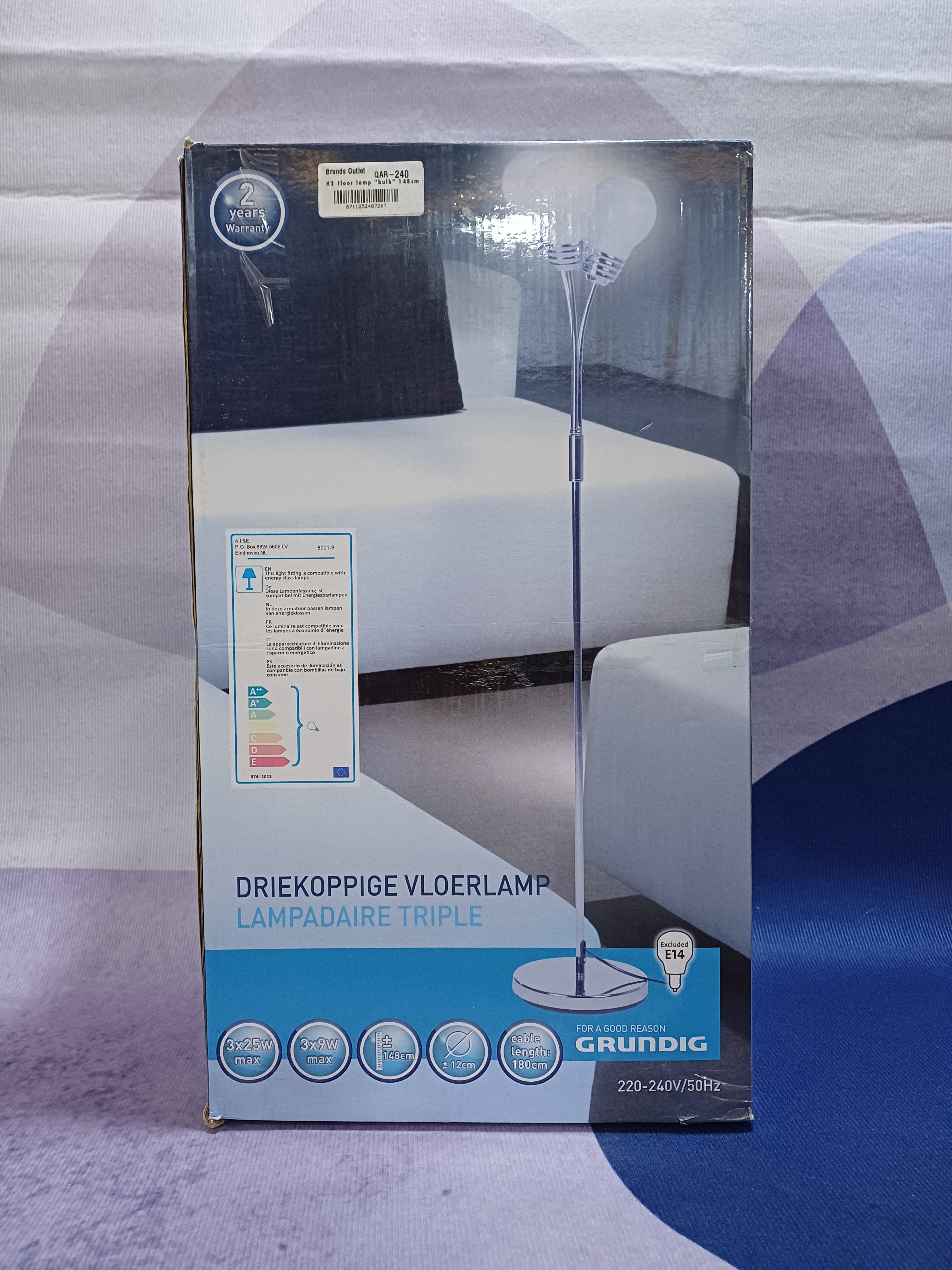 مصباح أرضي H2 "مصباح" 148 سم ST/GL