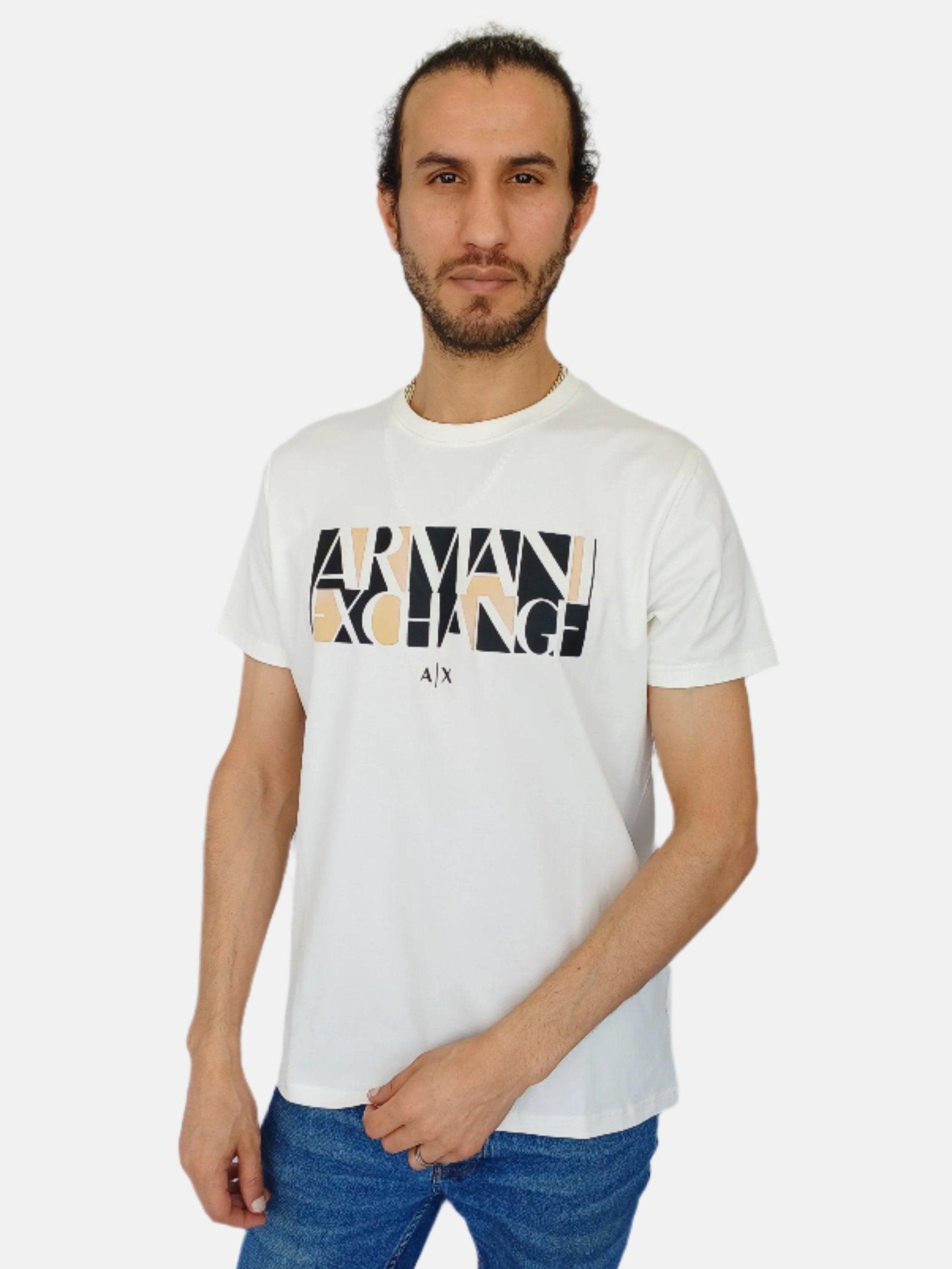 White Armani Exchange Round Neck T-shirt