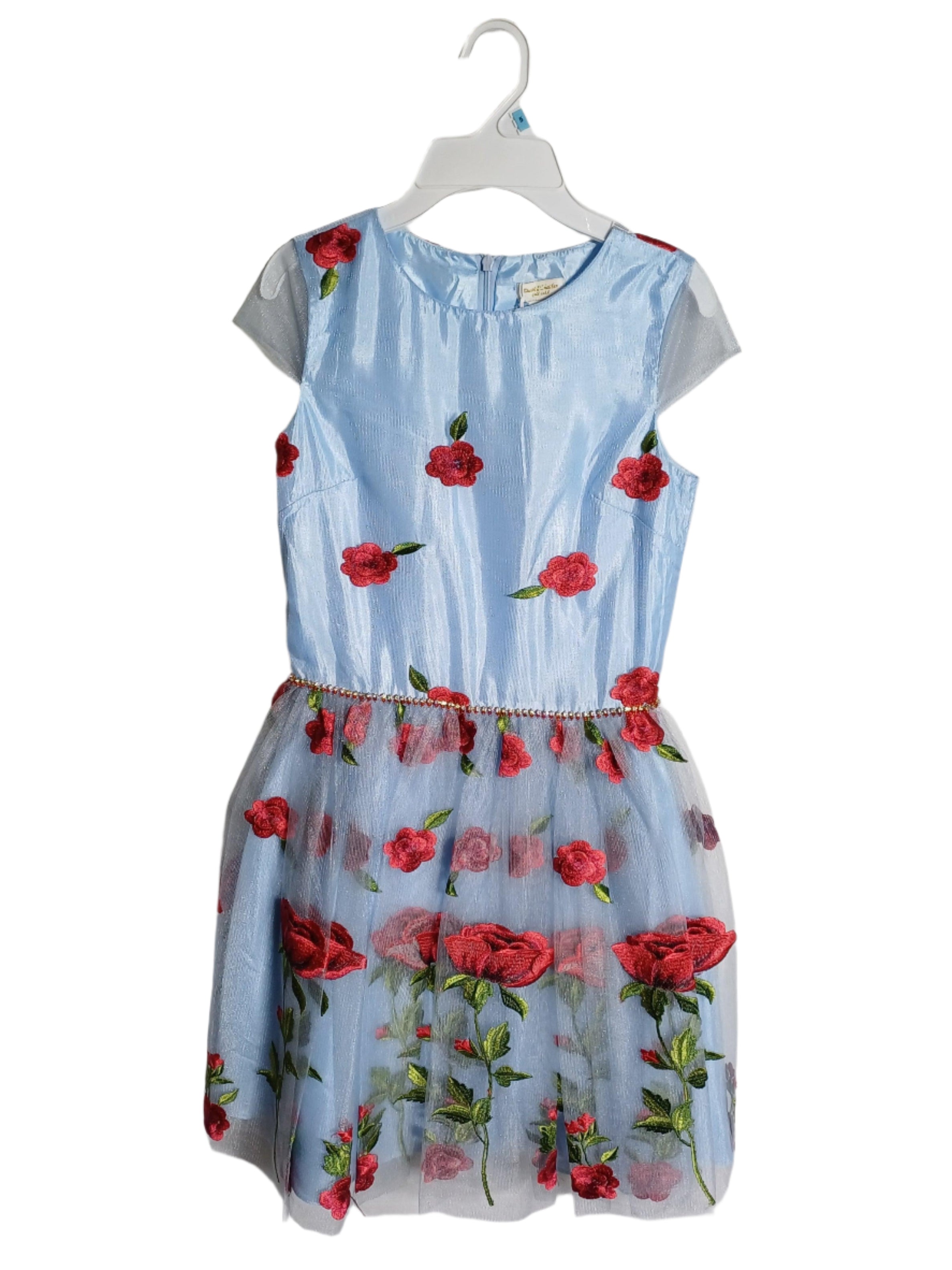 فستان ديفيد تشارلز الأزرق للبنات 13 سنة DC0035