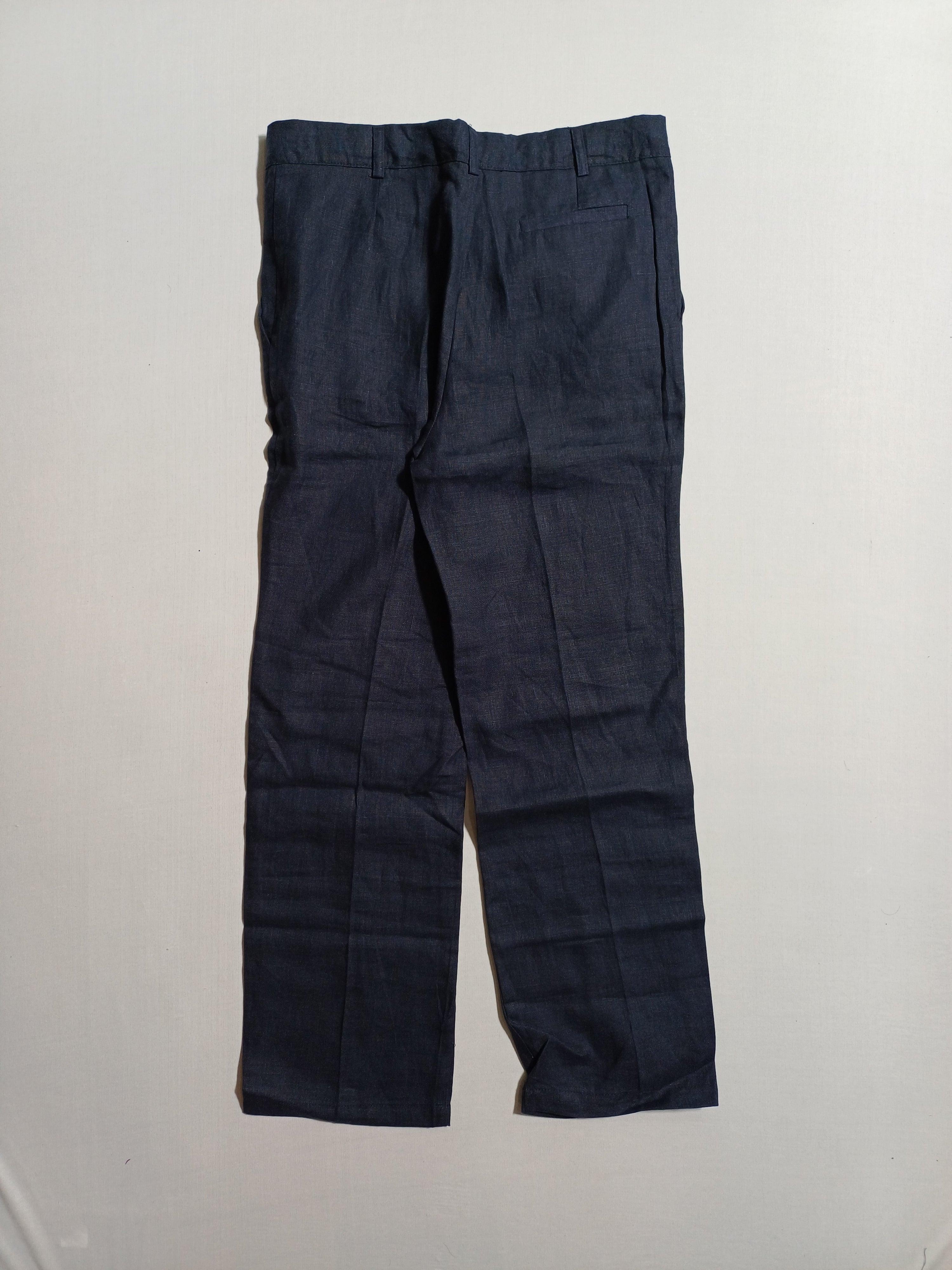 NAVY LINEN TROUSER