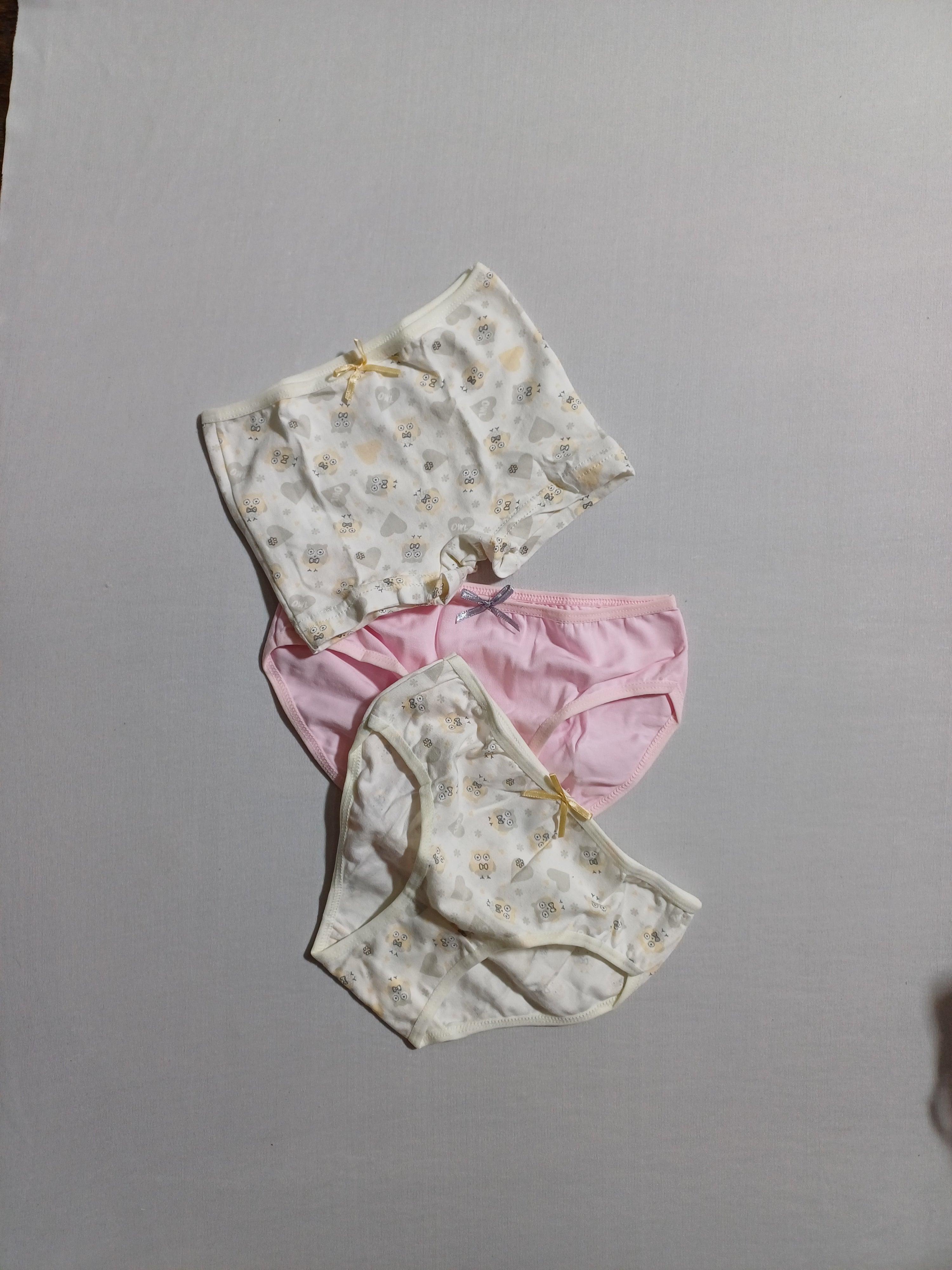 K12851 سروال داخلي قصير للبنات على شكل بومة مكون من 3 قطع