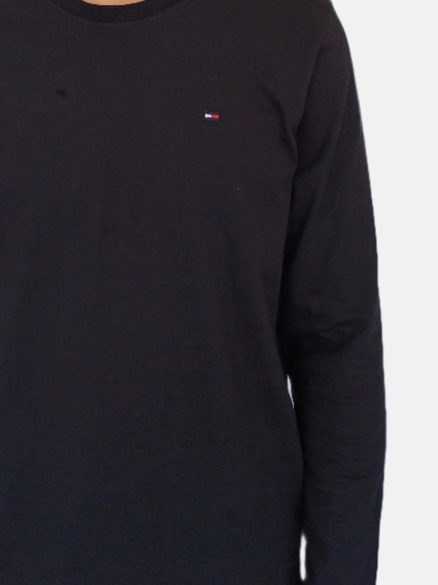 Tommy Hilfiger Men Stretch Slim Fit Long Sleeve T-shirt Black