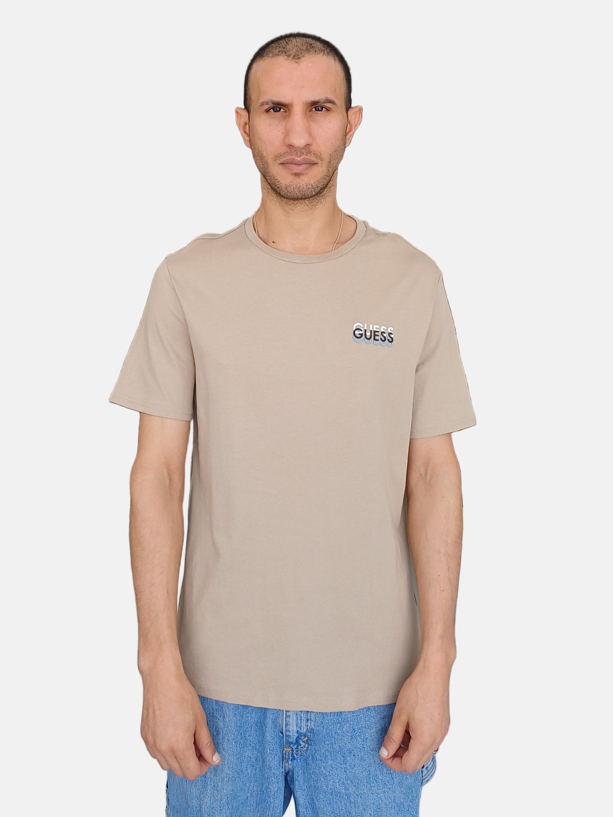 Guess Round Neck T-shirt Biege X5VI04