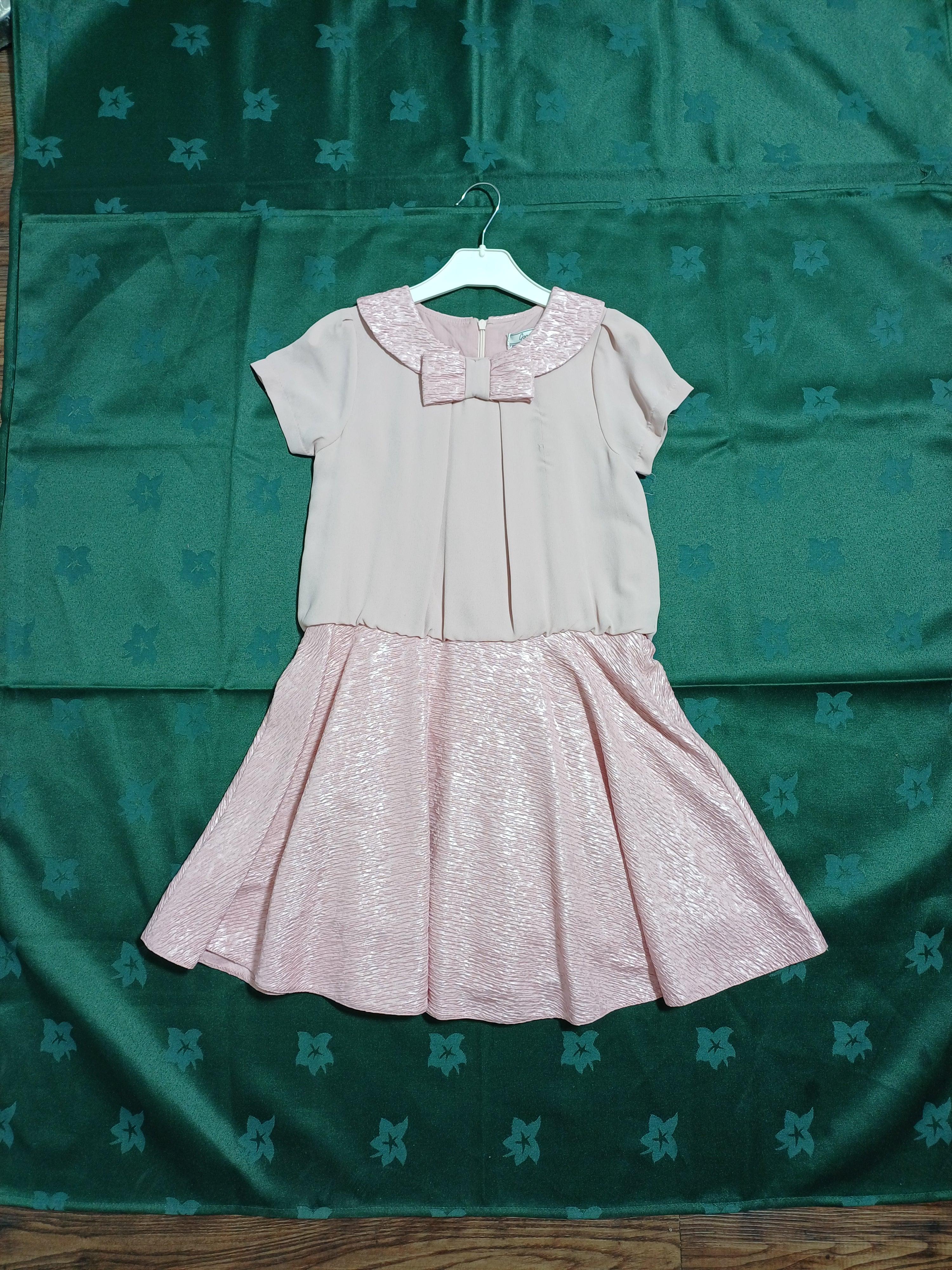 Pink G15Y60426 Goose Girls Short Sleeve Dress