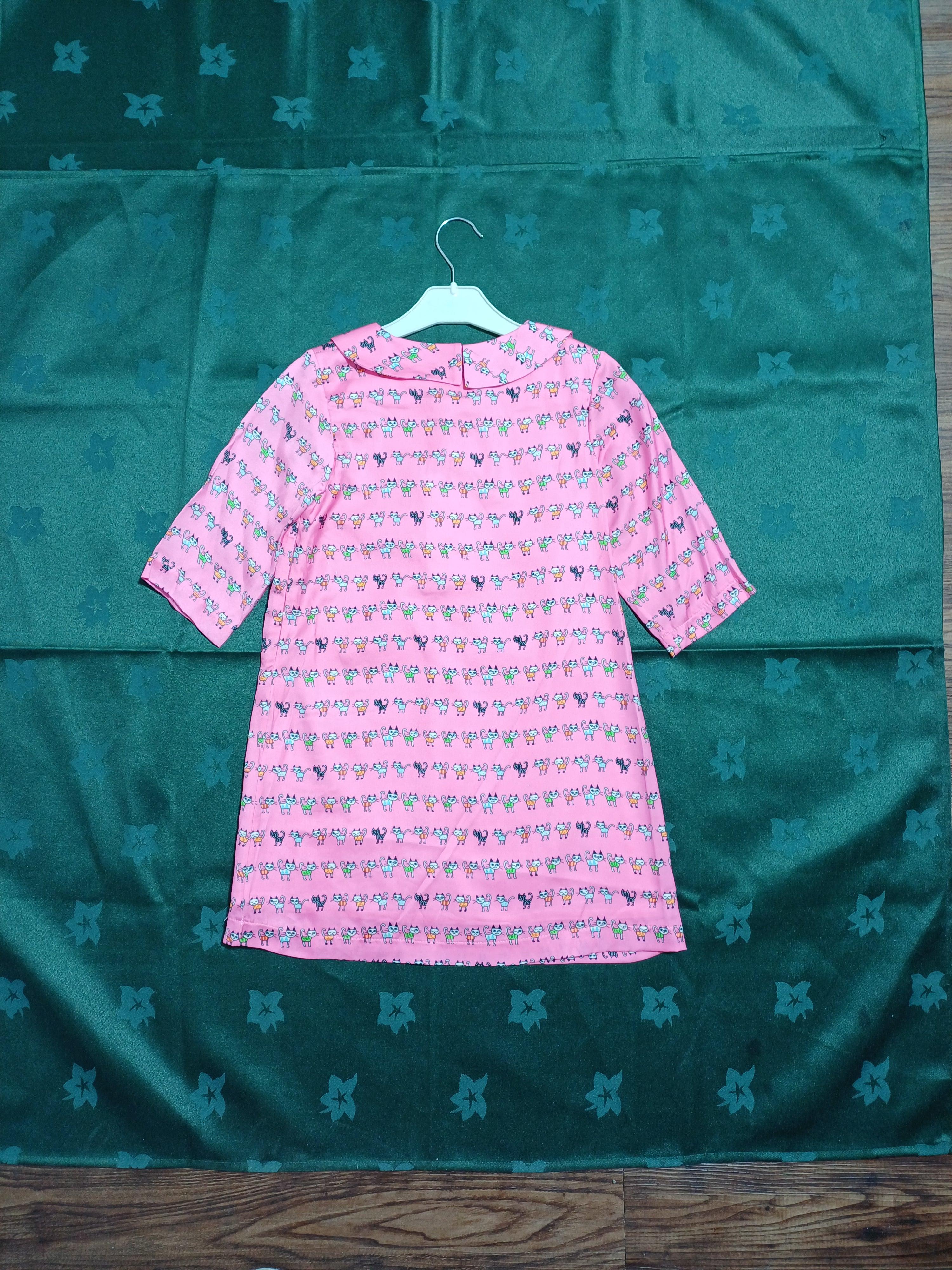 Goose Girl cat gilet Short Sleeve Dress G1 Pink G16Y60642