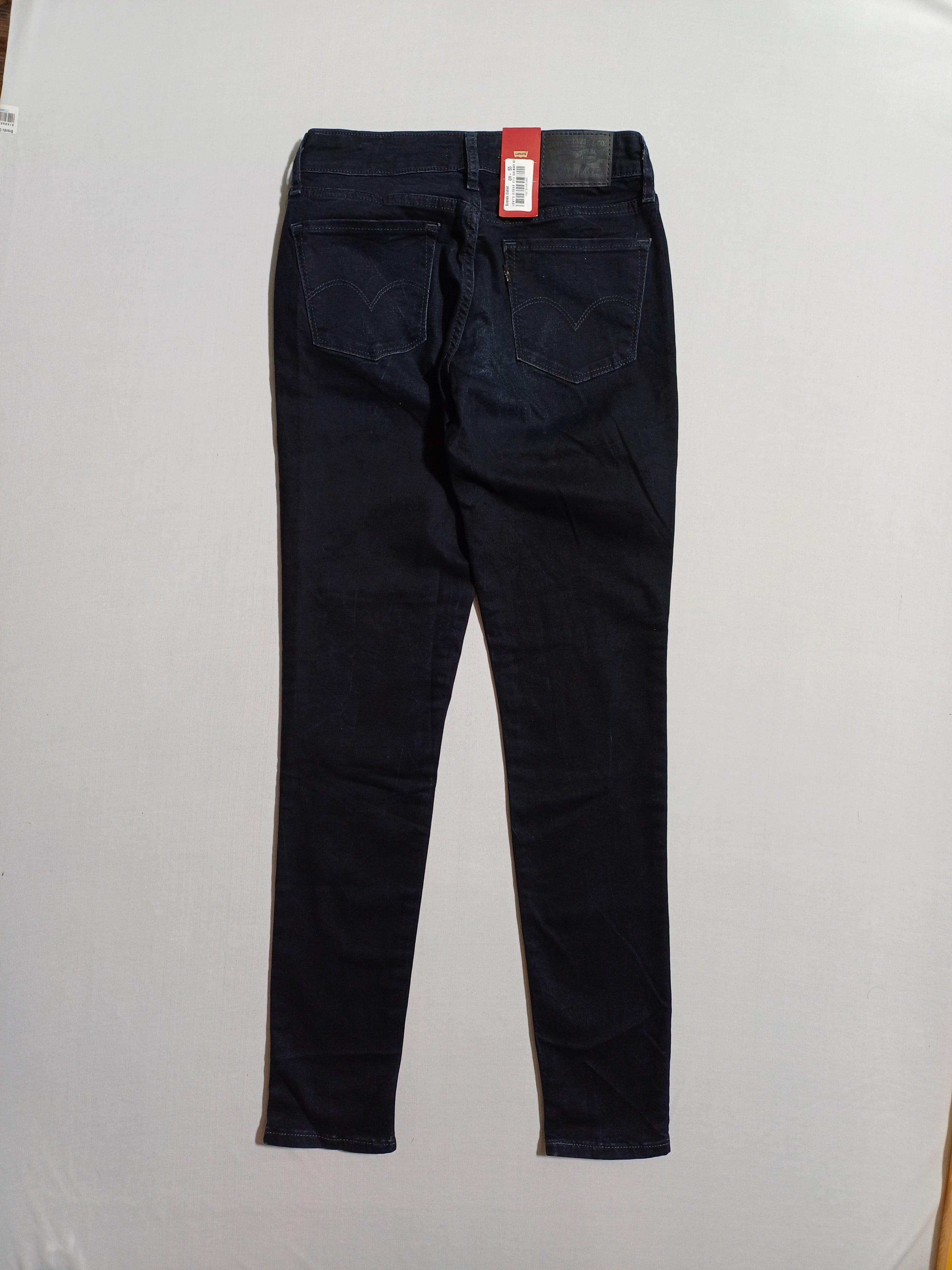 بنطلون جينز ضيق للبنات من LEVI'S مقاس 25X32 711 باللون الأسود