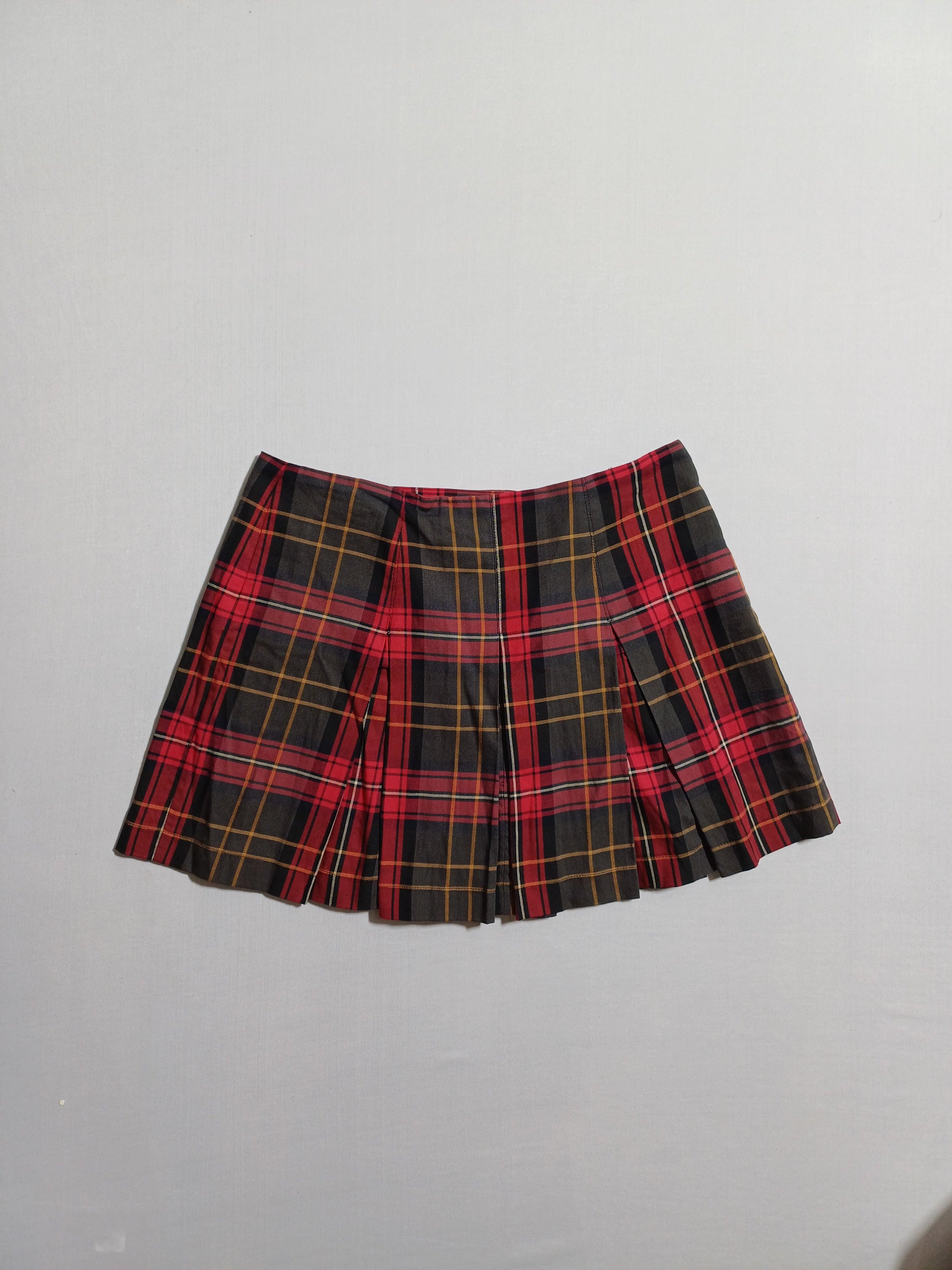 تنورة بيبي جينز للبنات باللون الأحمر والأسود مقاس S PL900462