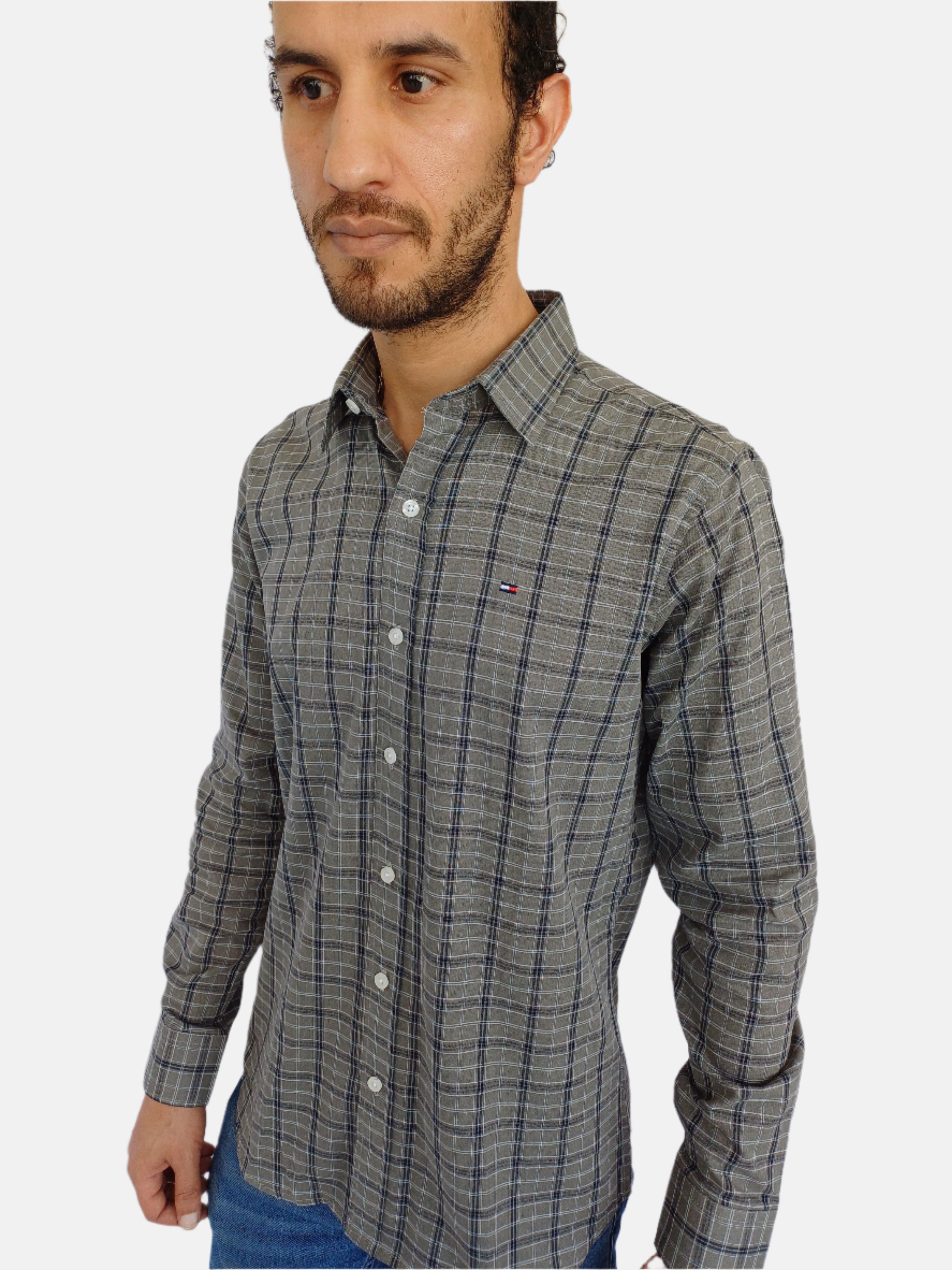 Olive Check Tommy Hilfiger Men Shirt