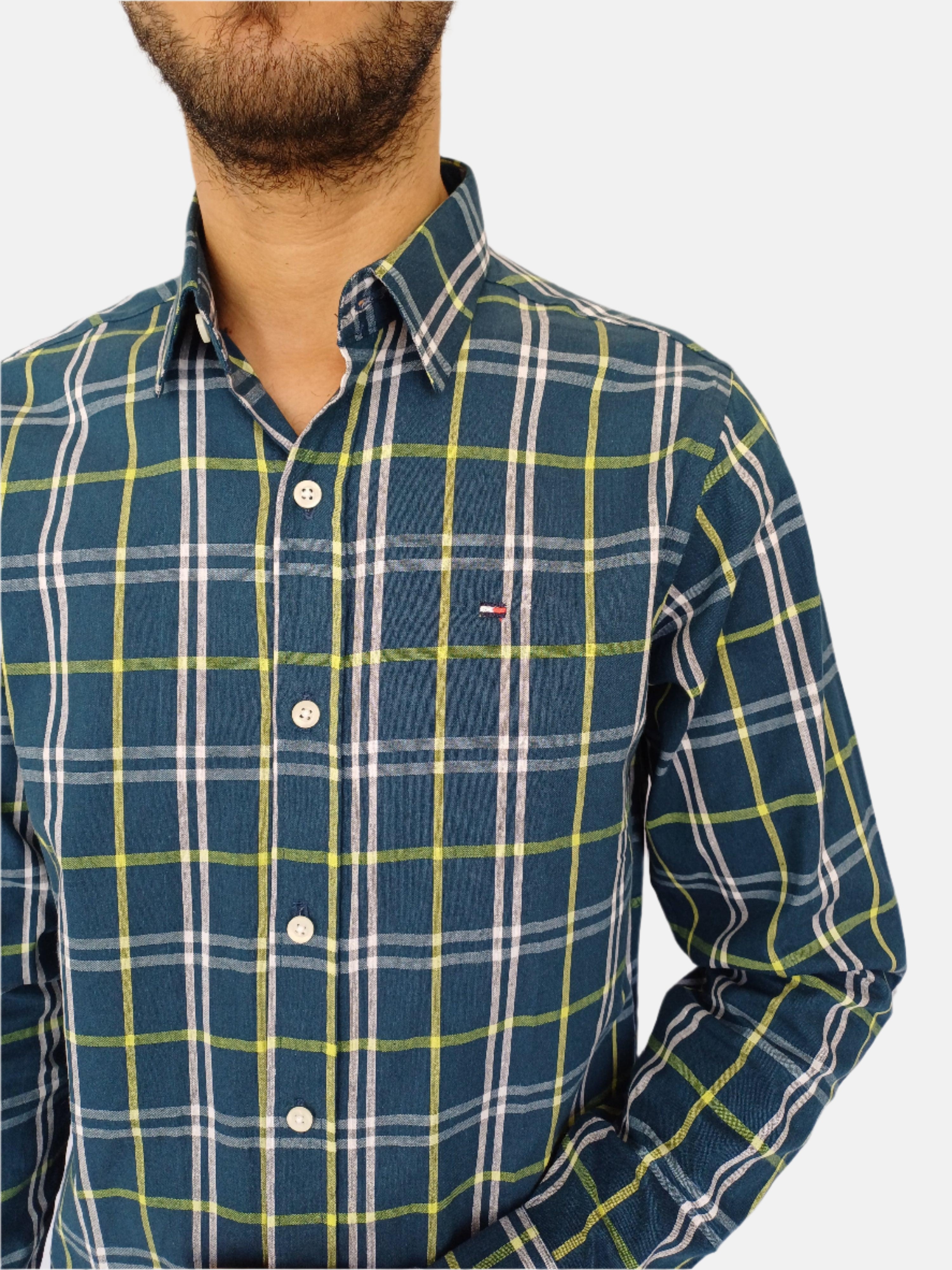 Green Check Tommy Hilfiger Men Shirt