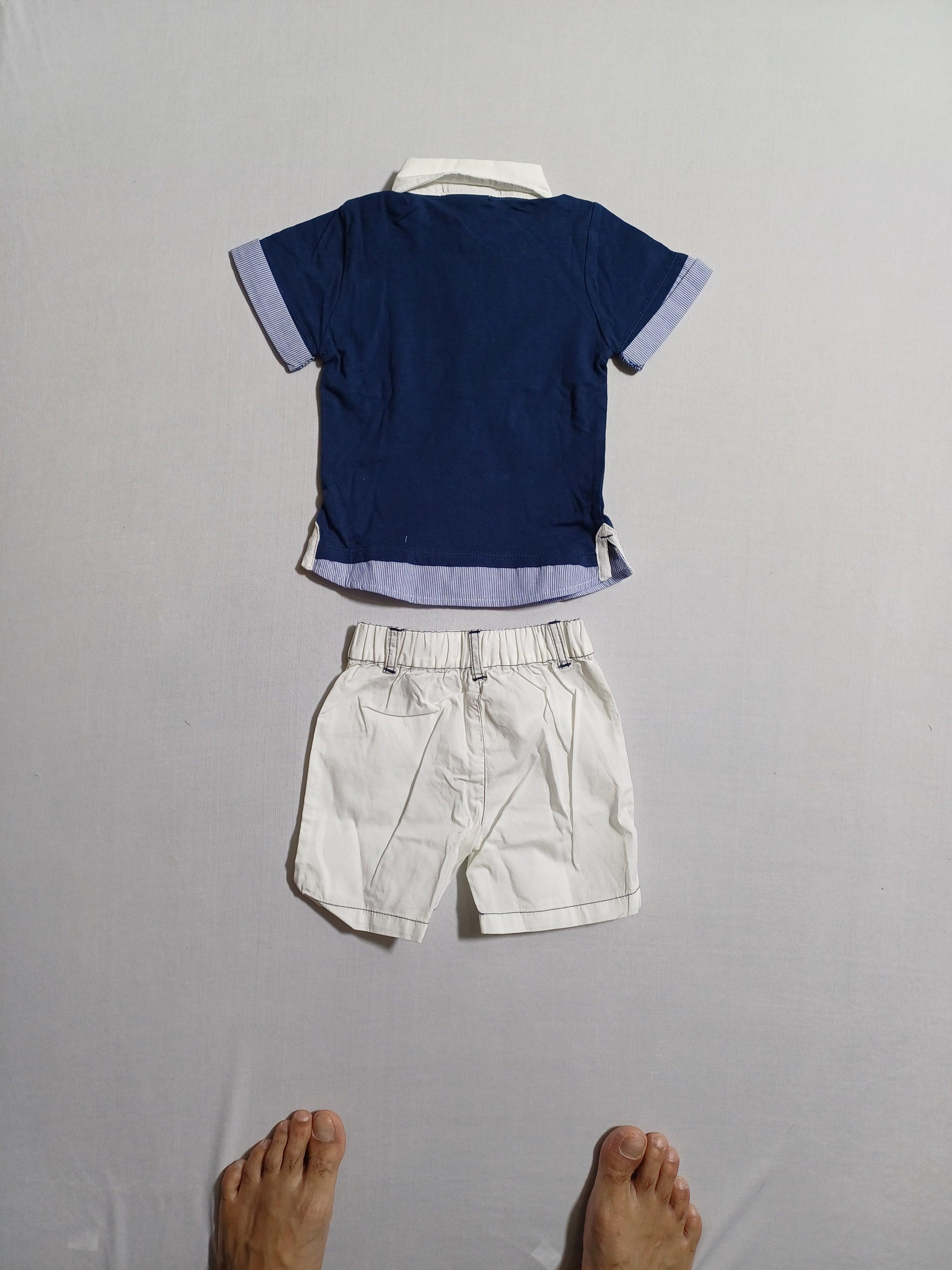 MONTEFIORE NAVYWHT-9M 2PCS SET POLO T-SHIRT+SHORT 2700
