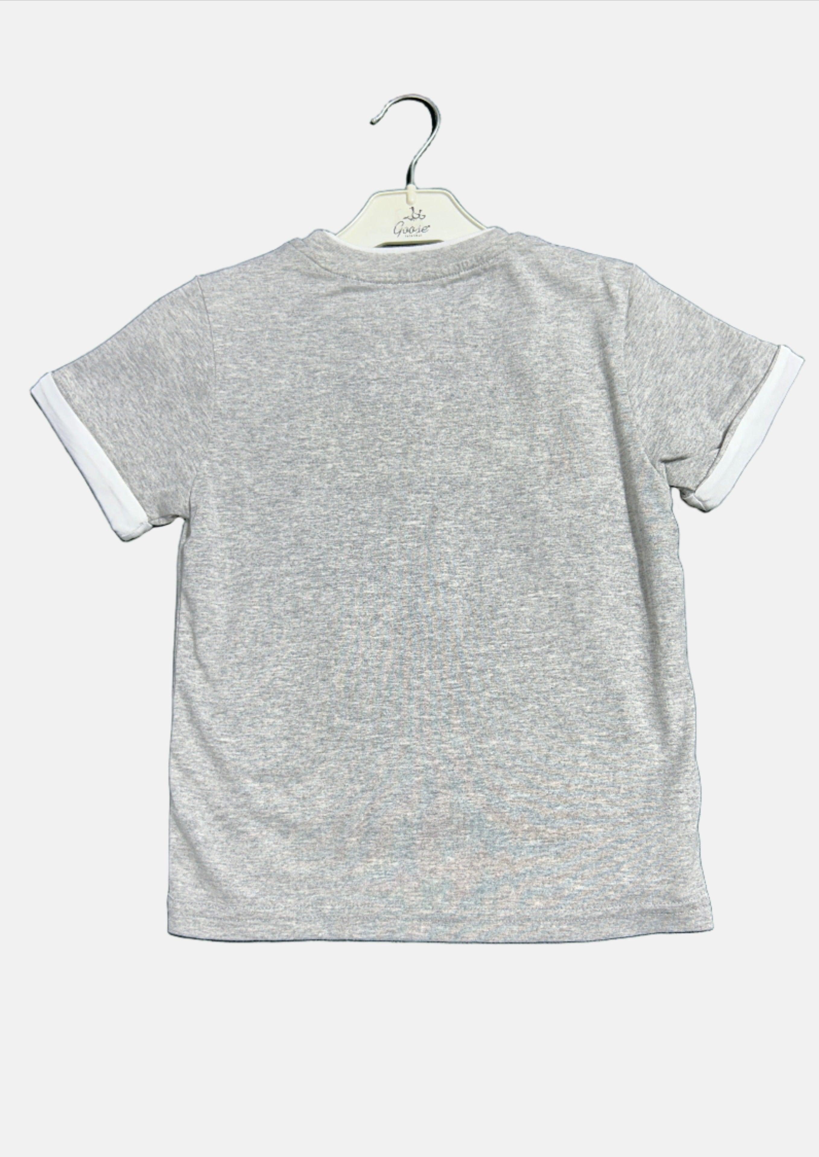 تي شيرت للأولاد باللون الرمادي من PIXEL GREY RN SS H116