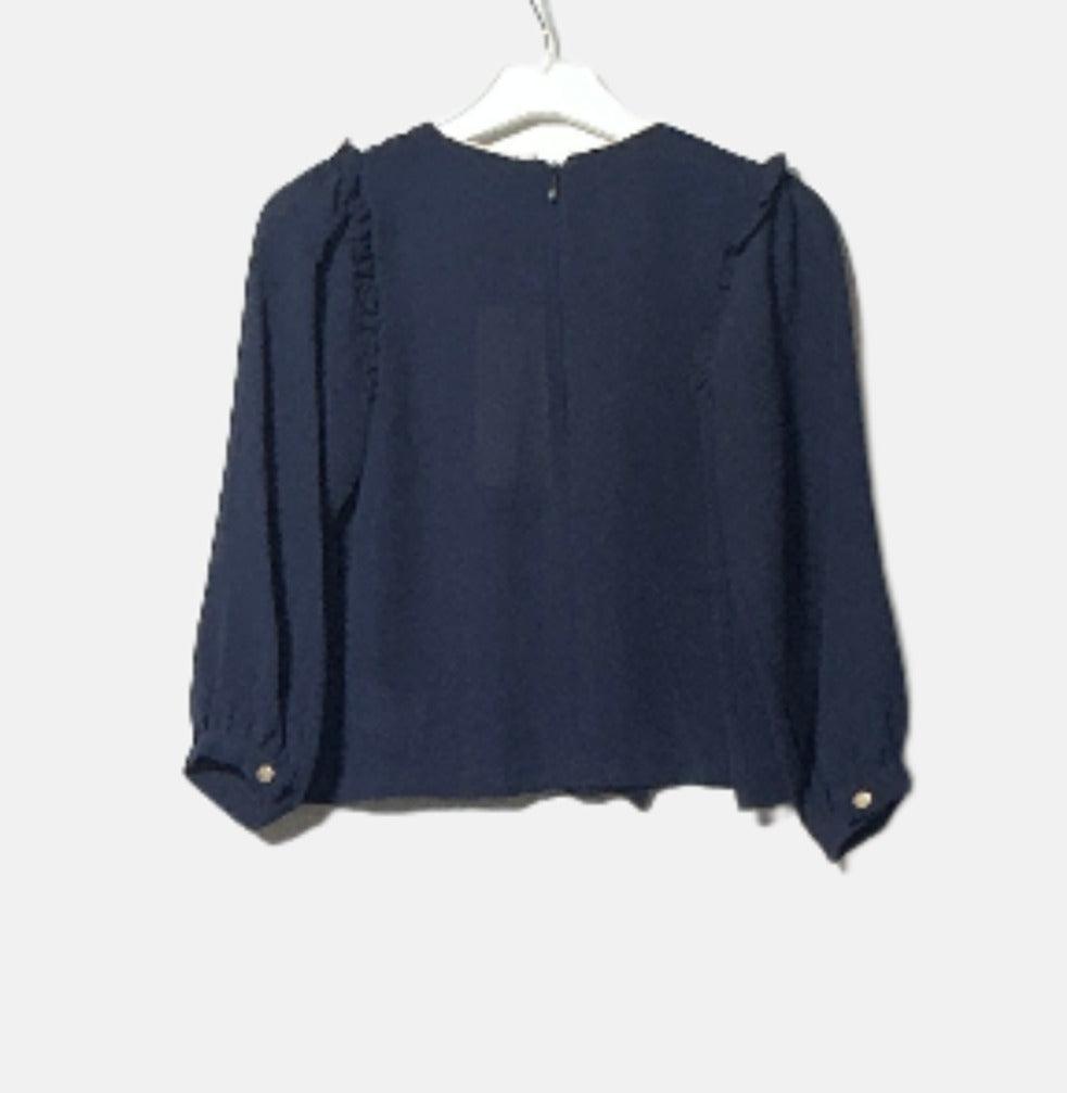 G19K50201 بلوزة L/S SIM BIYELI FIRFIRLI GOMLEK Blu