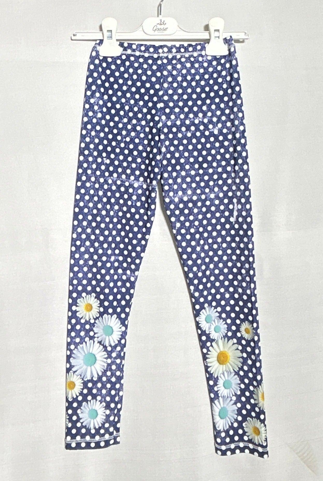 I CARE 1644 GIRLS LEGGING BLUE FLOWERS