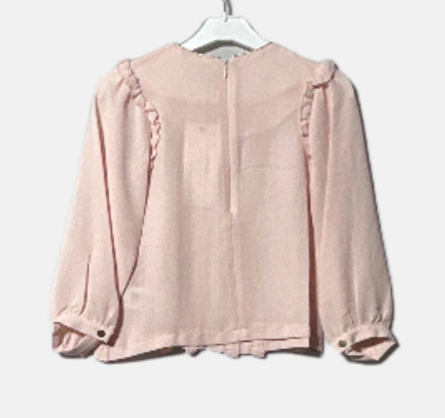 G19K50201 بلوزة L/S SIM BIYELI FIRFIRLI GOMLEK Pembe